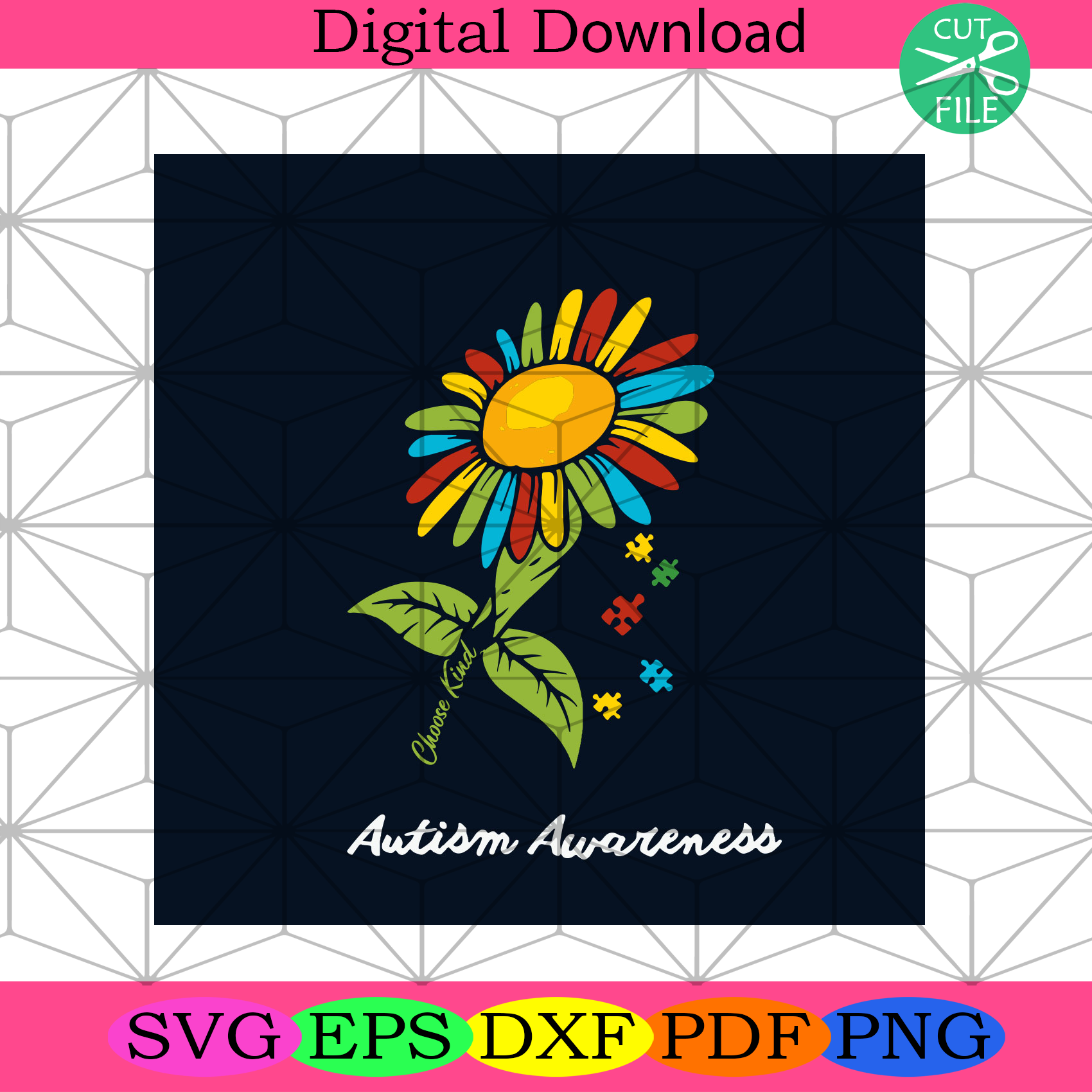 Free Free Sunflower Autism Svg 347 SVG PNG EPS DXF File