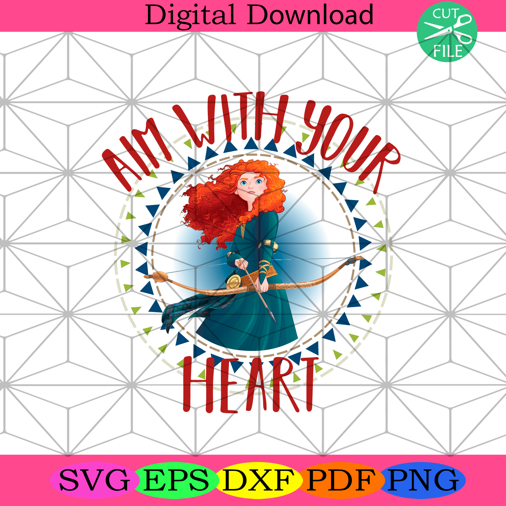 Download Aim With Your Heart Merida Disney Svg Trending Svg Princess Merida Silkysvg