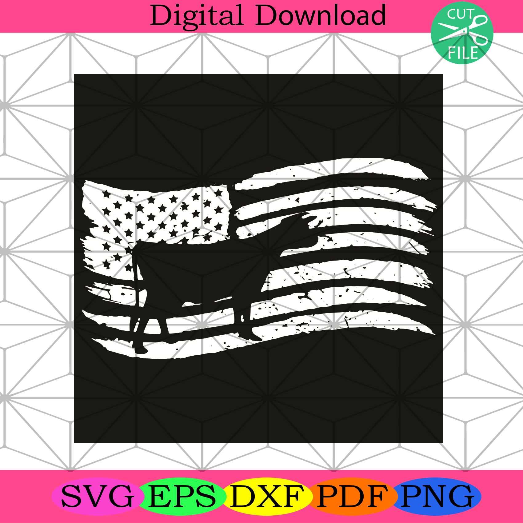 America Flag With Cow Vintage Svg Trending Svg, America Flag Svg