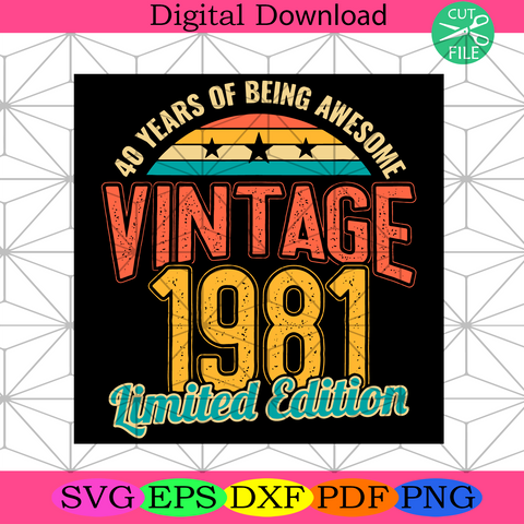 Download 1981 Birthday Vintage Svg Birthday Dad Svg The Man The Myth The Legend Svg 40th Birthday Svg 1981 Original Parts Svg 40th Svg Art Collectibles Digital Kromasol Com