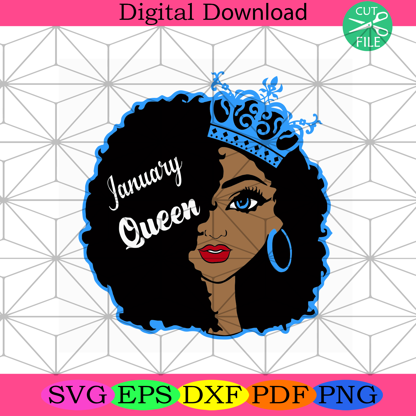 Download January Black Queen Birthday Svg Birthday Svg January Svg January Q Silkysvg