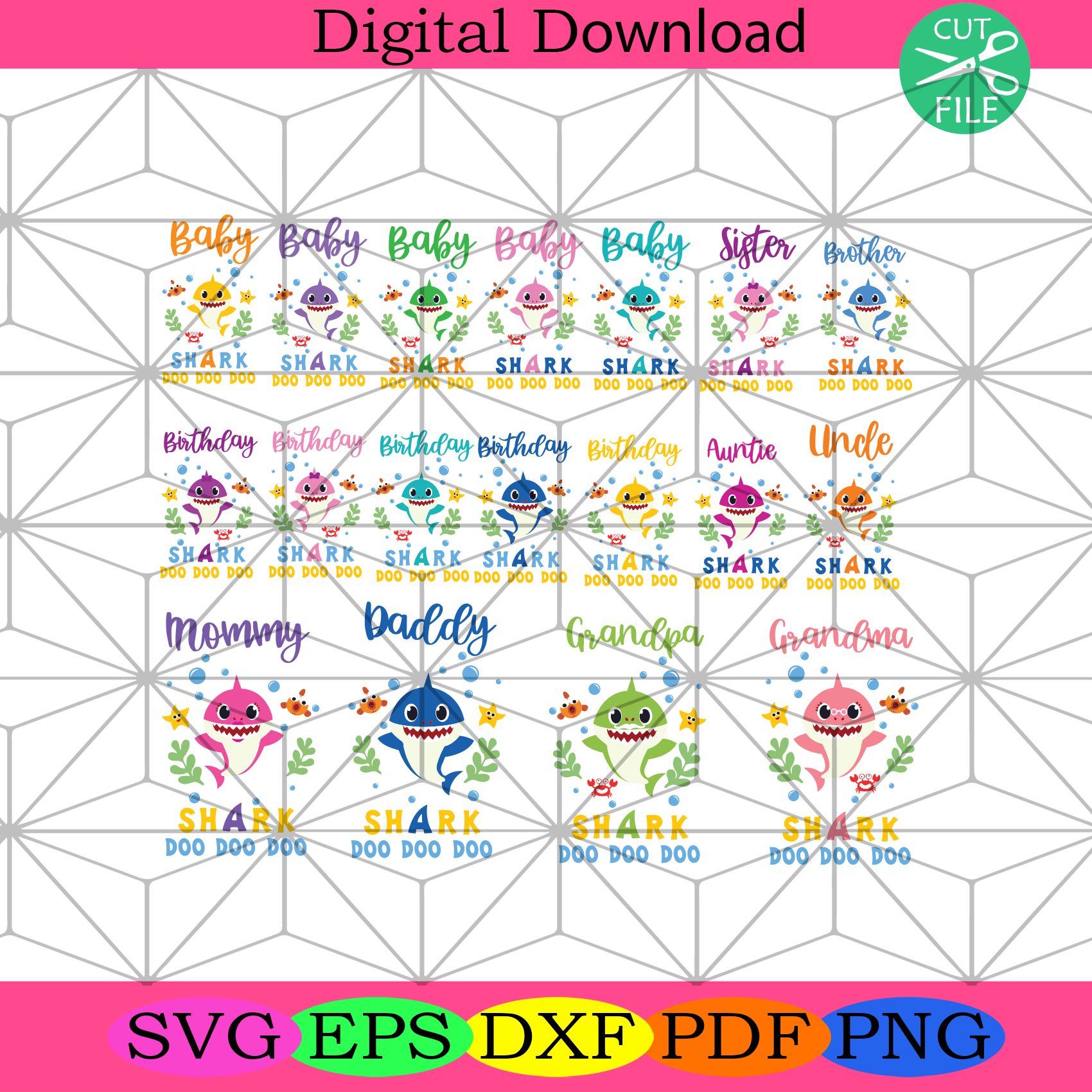 Free Free 209 Mommy Daddy Shark Svg SVG PNG EPS DXF File