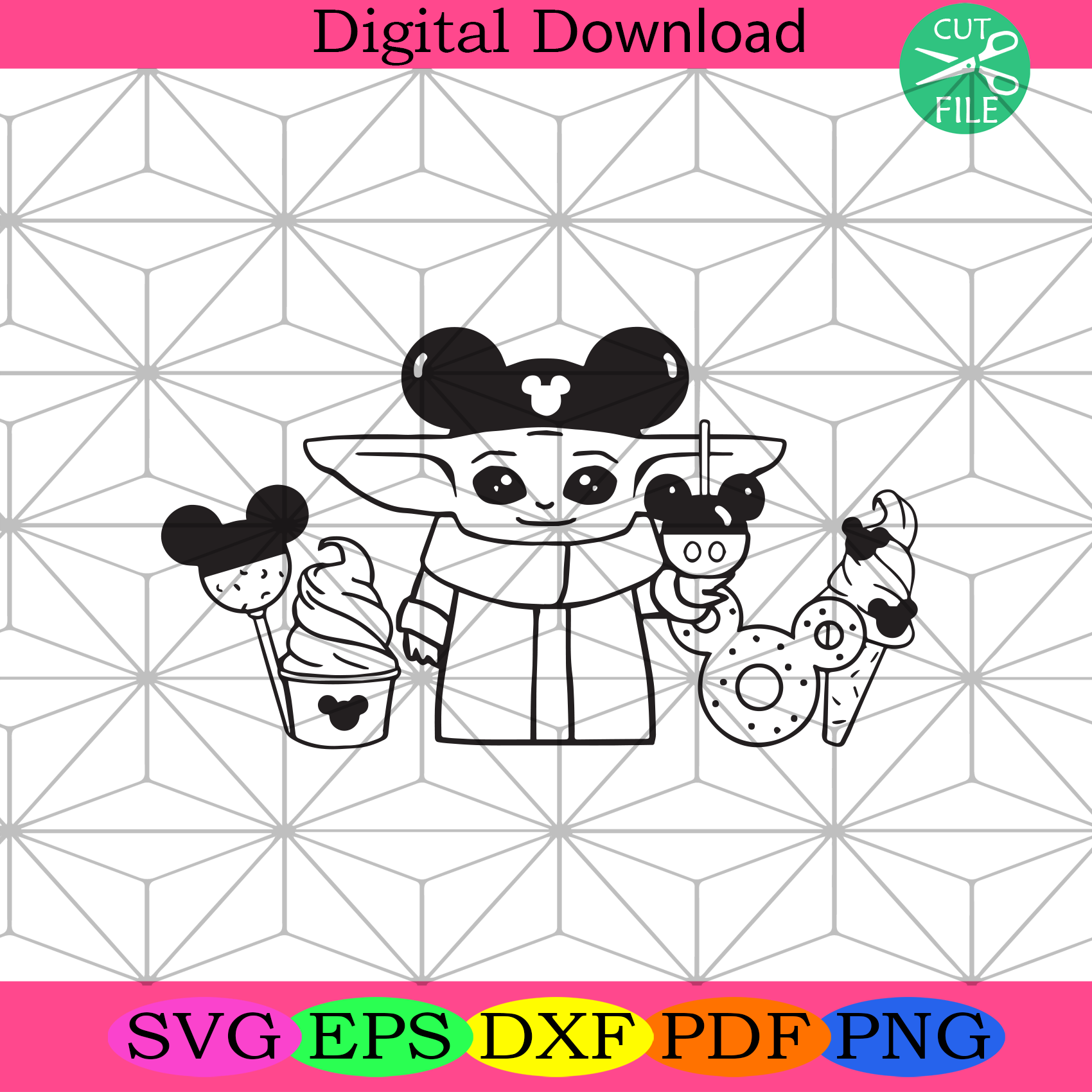 Download Baby Yoda Disney Snack Svg Trending Svg Disney Yoda Svg Mickey Yoda Silkysvg