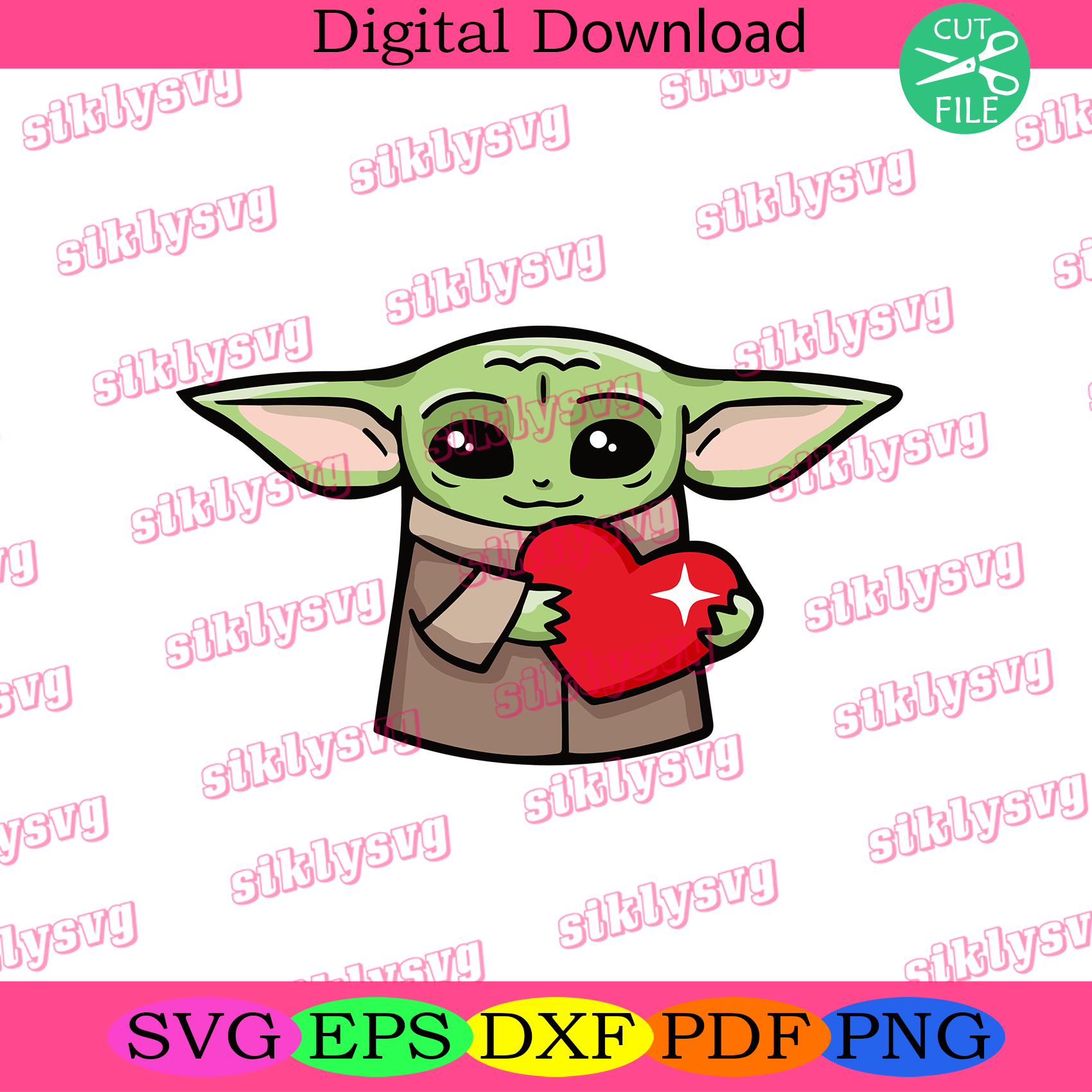 Download Baby Yoda Holding Heart Svg Christmas Svg Xmas Svg Merry Christmas Silkysvg