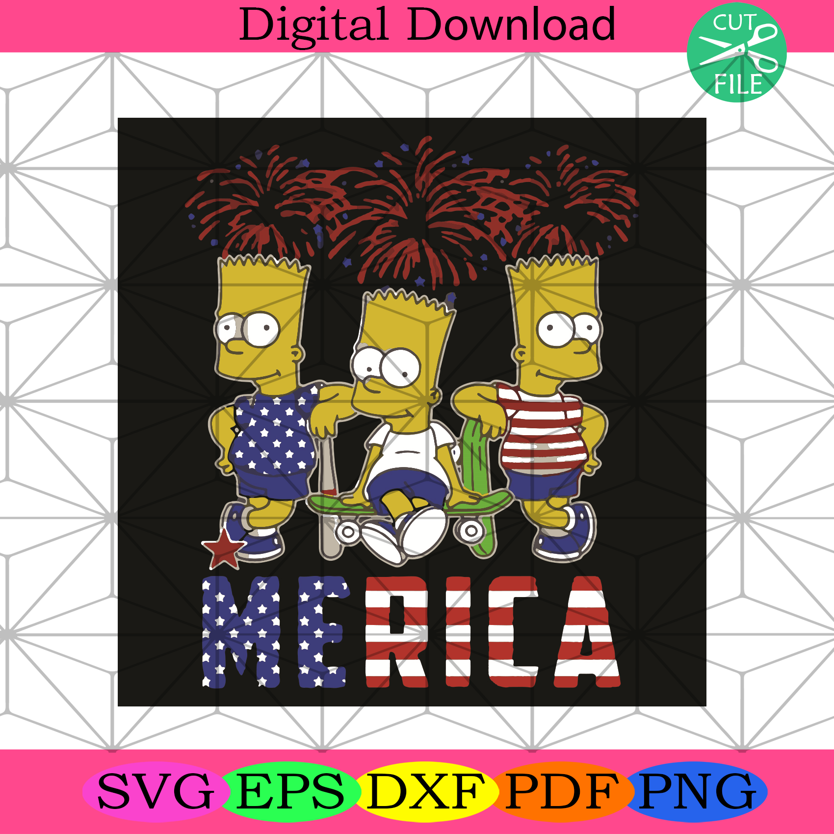 Bart Simpson Happy The 4th Of July America Svg Trending Svg