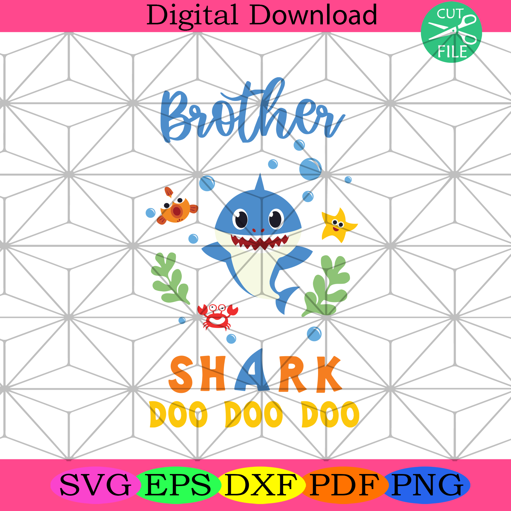 Download Brother Shark Doo Doo Doo Svg Family Svg Brother Shark Svg Baby Sha Silkysvg