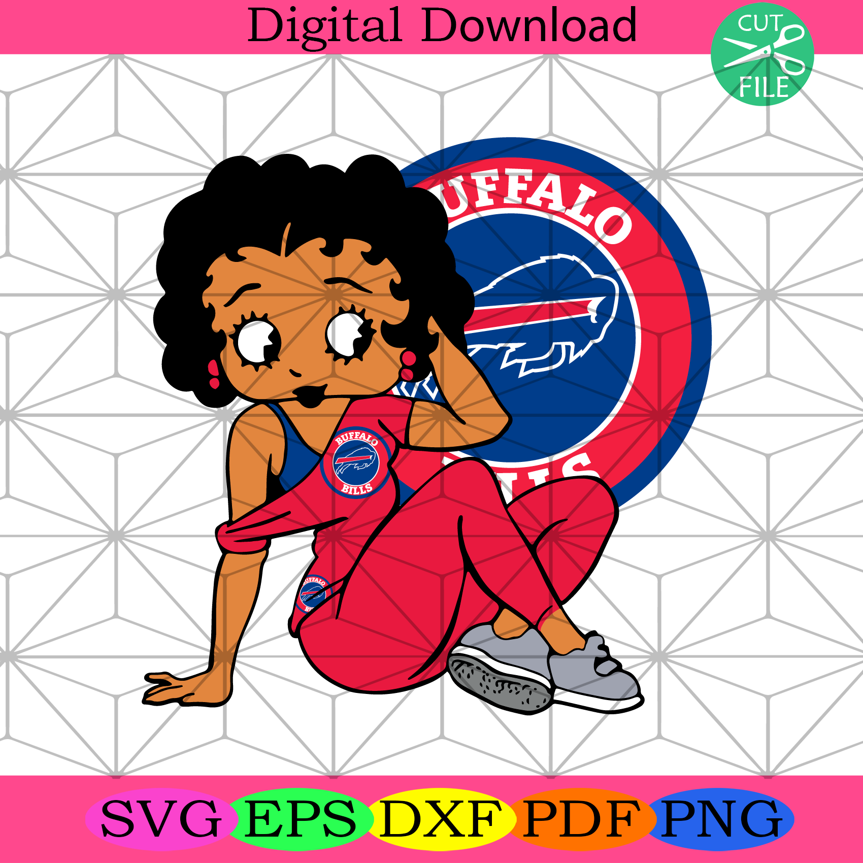 Buffalo Bills Betty Boop Svg, Bills Betty Boop, Bills Svg, Bills Football Svg, Bills logo Svg