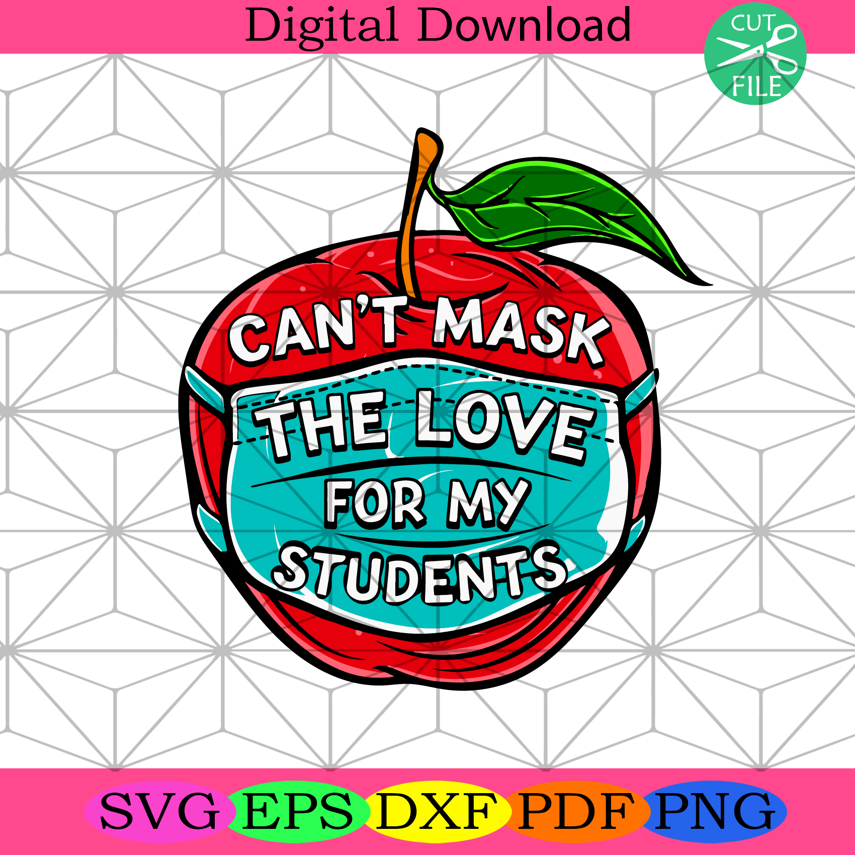 Download Can Not Mask The Love For My Students Svg Valentine Day Svg Apple Sv Silkysvg