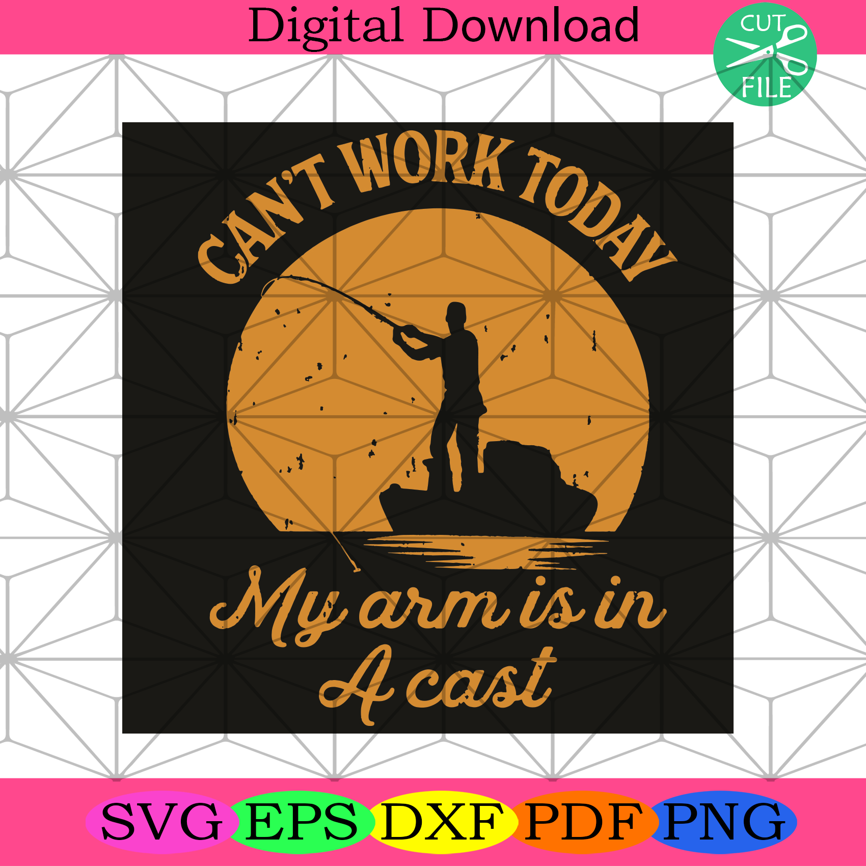 Can Not Work Today My Arm Is In A Cast Svg Trending Svg, Fish Svg