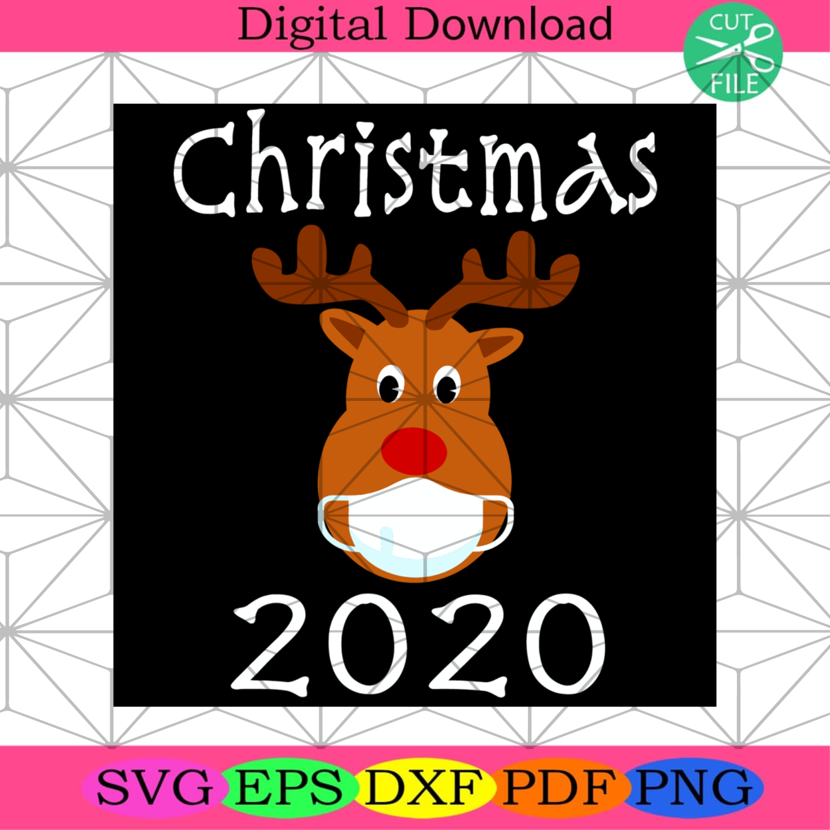 Christmas Rudolph Reindeer Mask 2021, Christmas Svg, Christmas 2021 ...