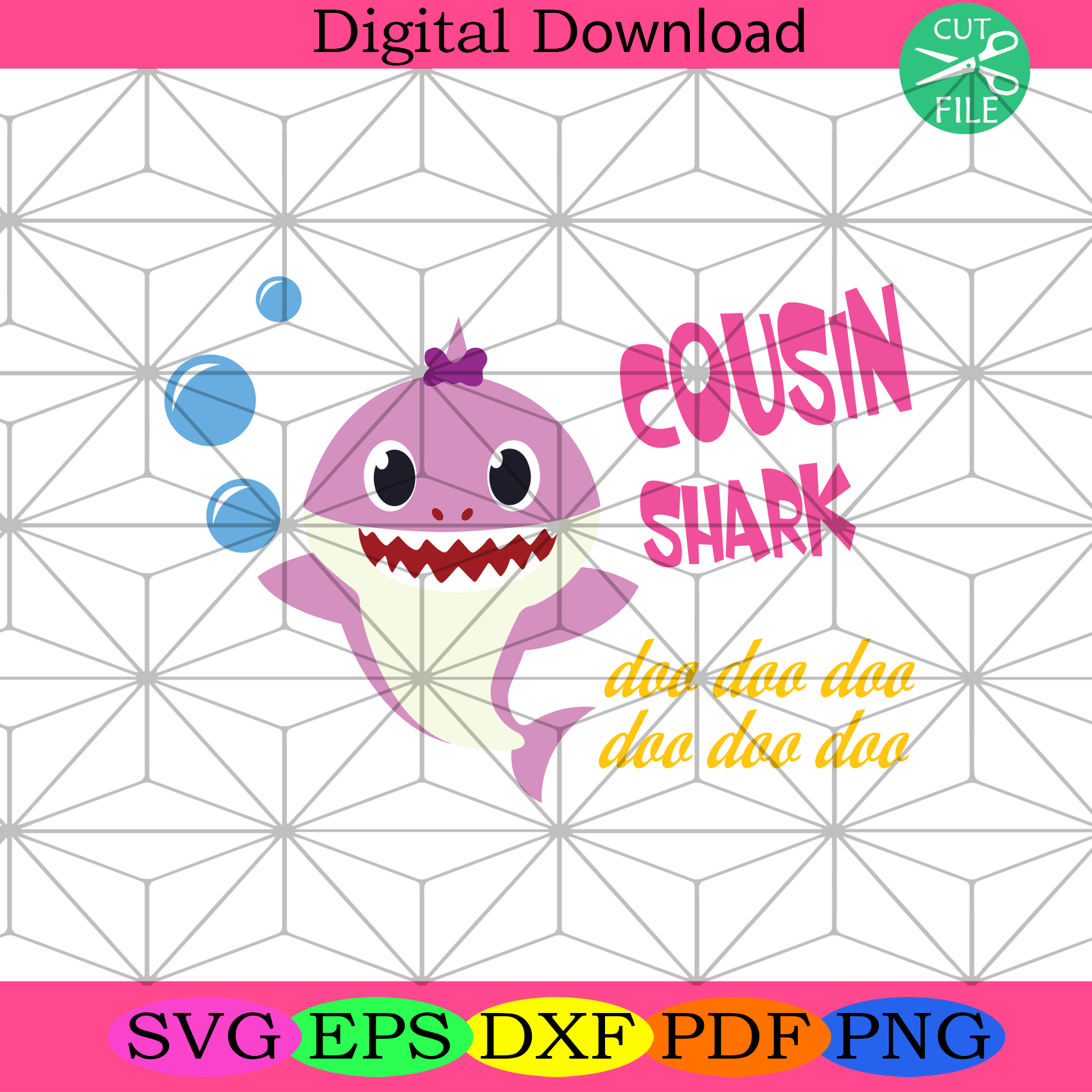 Free Free 100 Pink Baby Shark With Bow Svg SVG PNG EPS DXF File