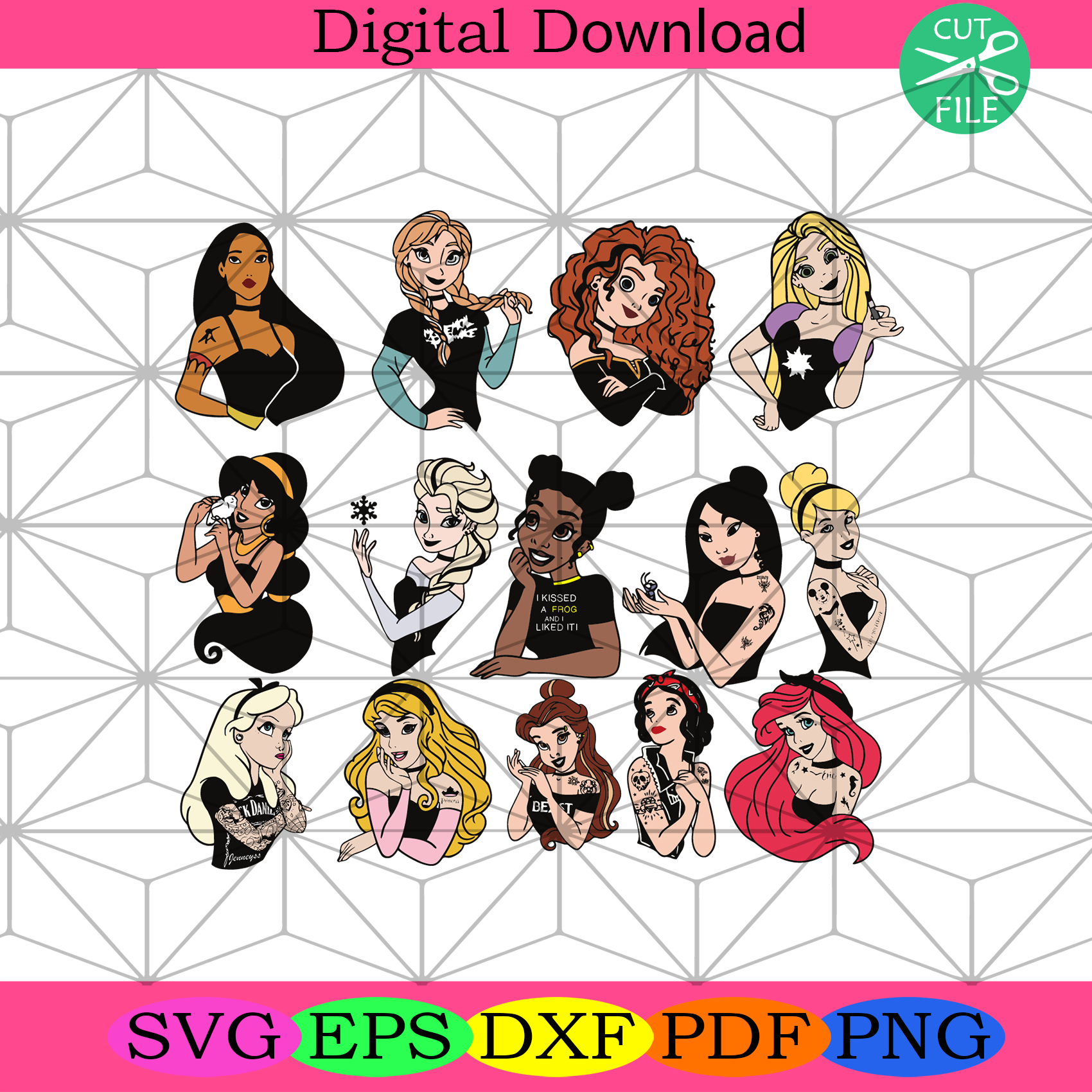 Disney Princess Bundle Trending Svg, Disney Princess Svg, Disney Svg