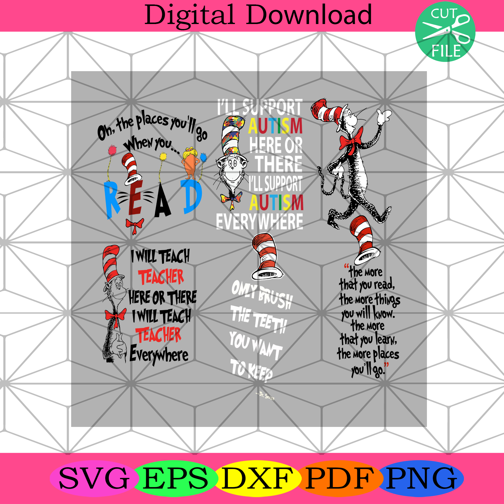 Download Dr Seuss Quotes Svg Bundle Dr Seuss Svg Cat In The Hat Svg Dr Seuss Silkysvg