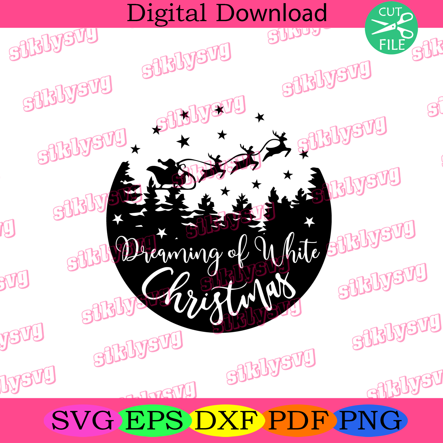 Dreaming Of White Christmas Christmas Svg, White Christmas Svg - SilkySVG