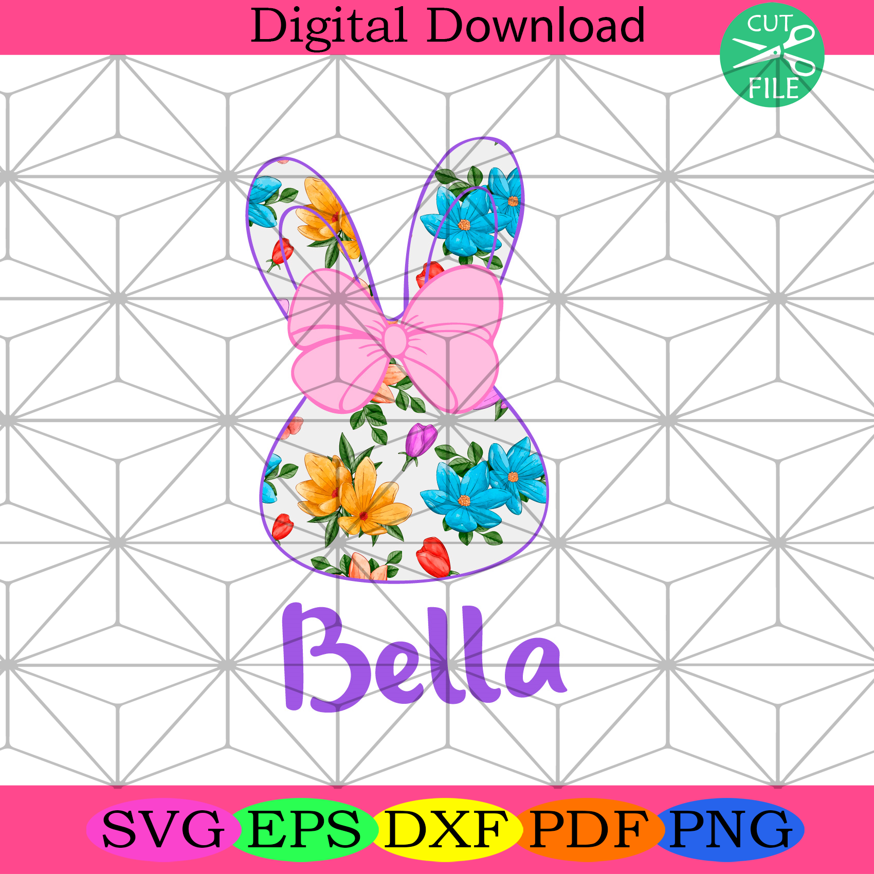 Easter Bunny Svg Easter Svg, Happy Easter Day Svg, Bella Svg