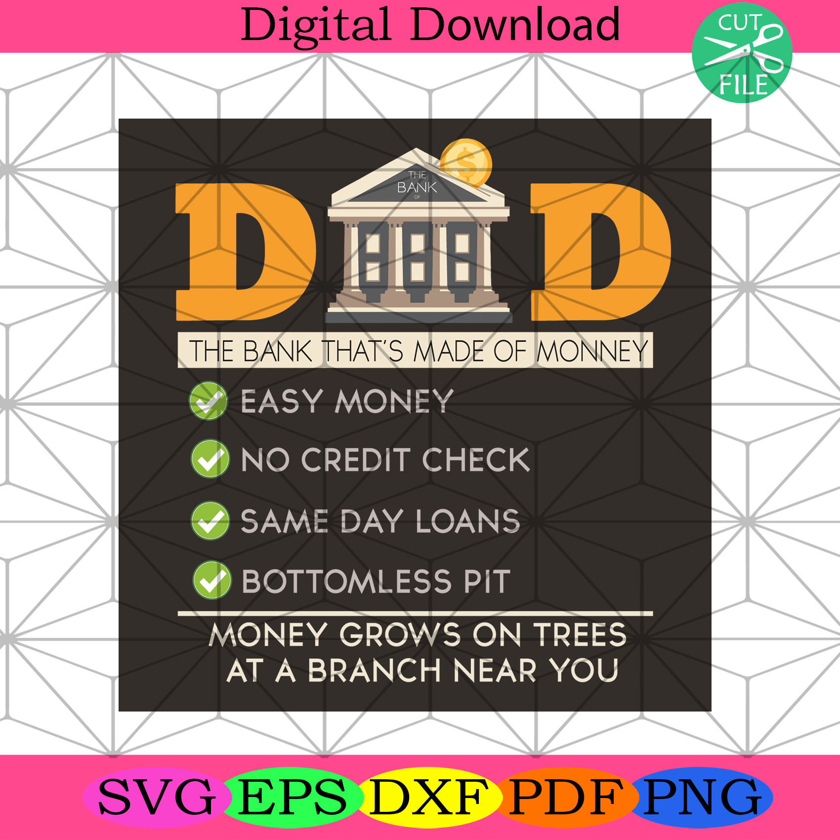 Dad Is The Bank Thats Made Of Money Svg Fathers Day Svg
