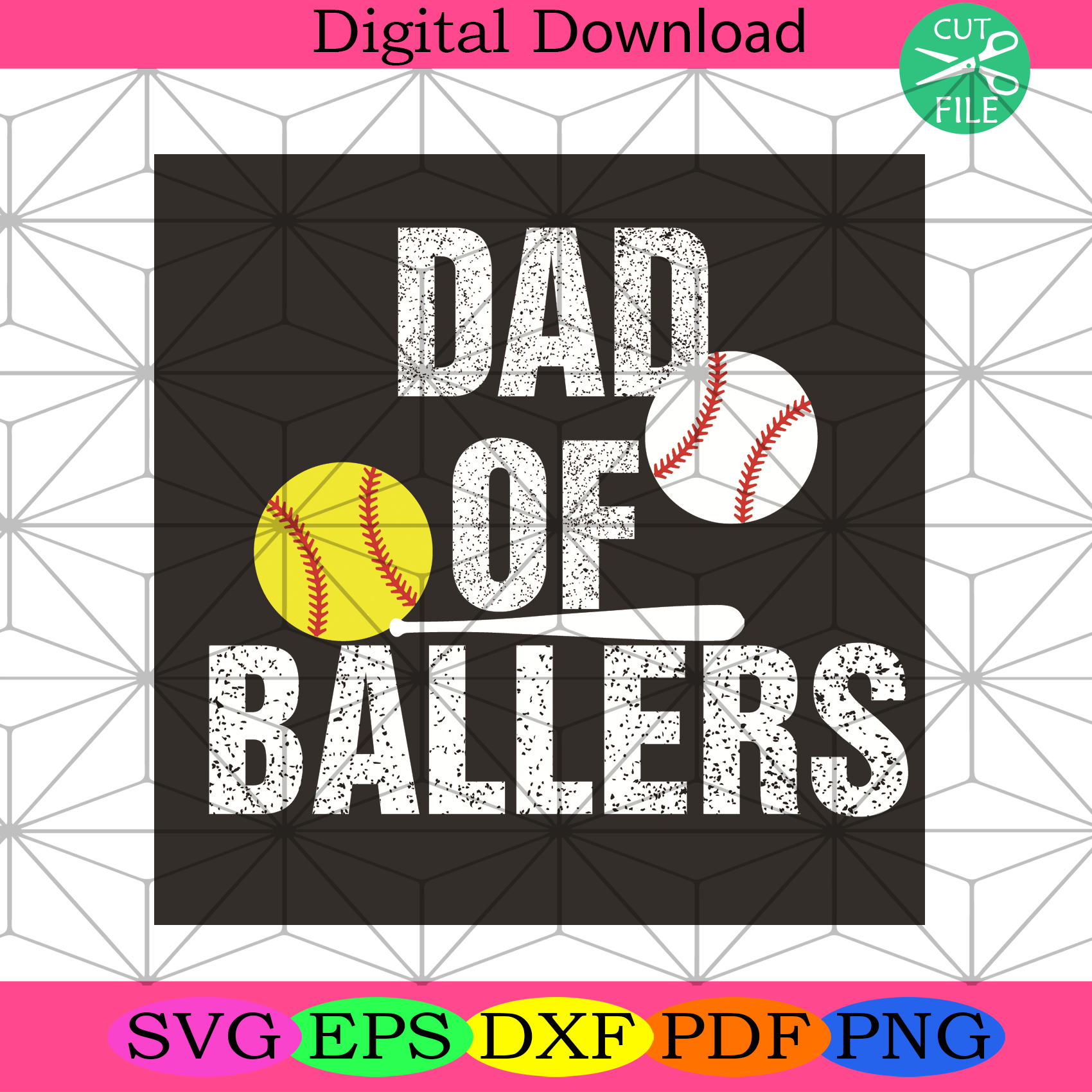 Download Dad Of Ballers Svg Fathers Day Svg Ball Svg Sport Fathers Svg Soft Silkysvg