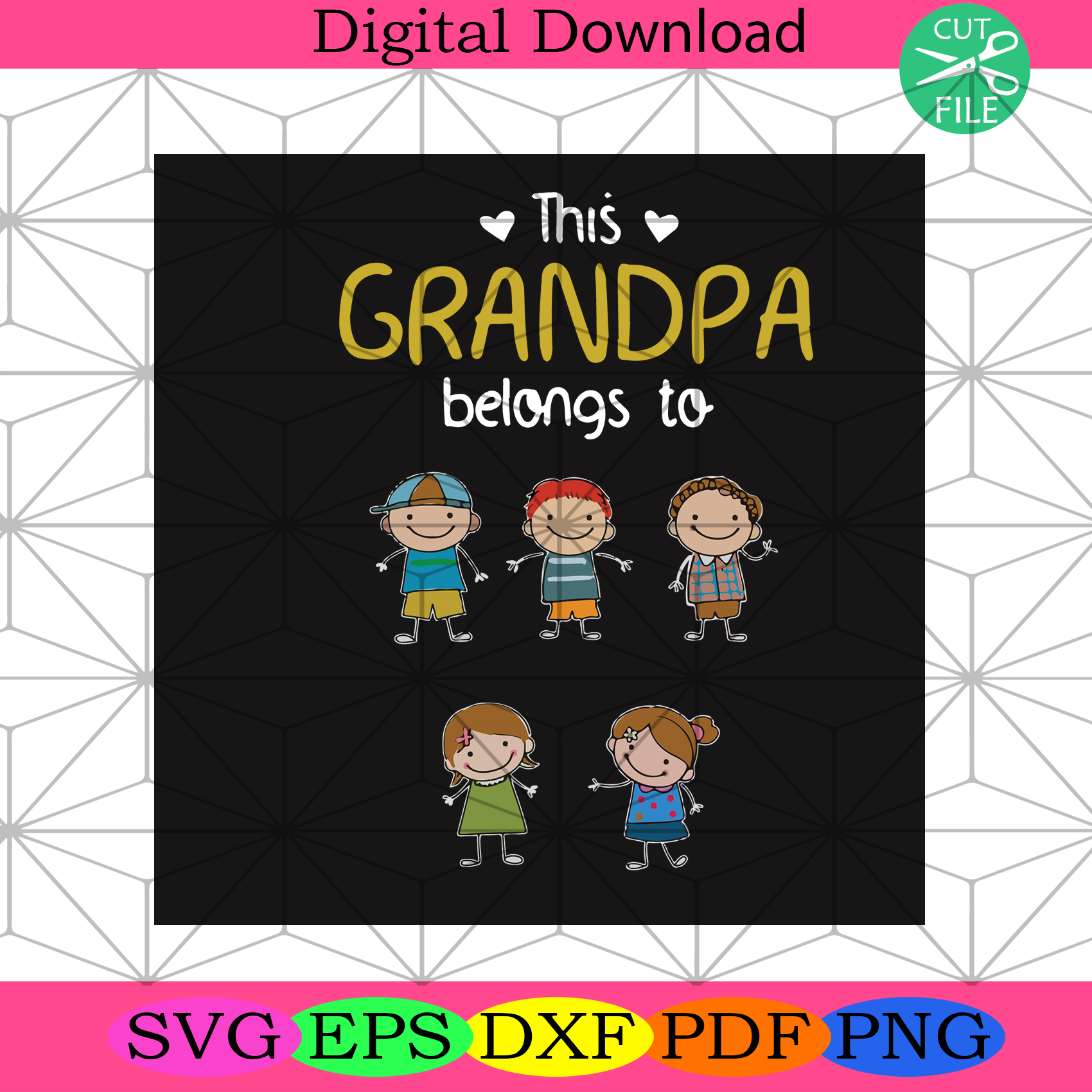 This Grandpa Belong To Svg Fathers Day Svg, Children Svg