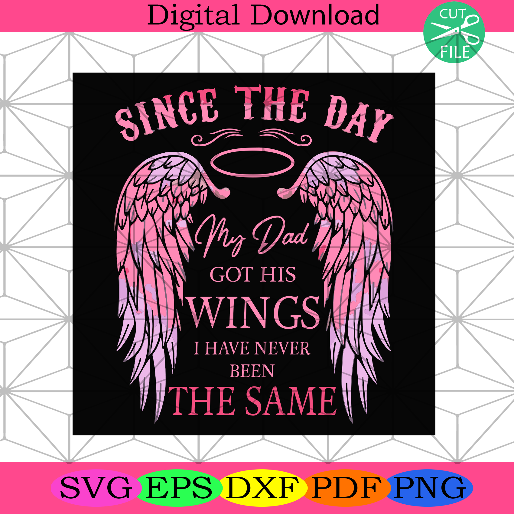 Since The Day My Dad Got His Wings Svg Fathers Day Svg