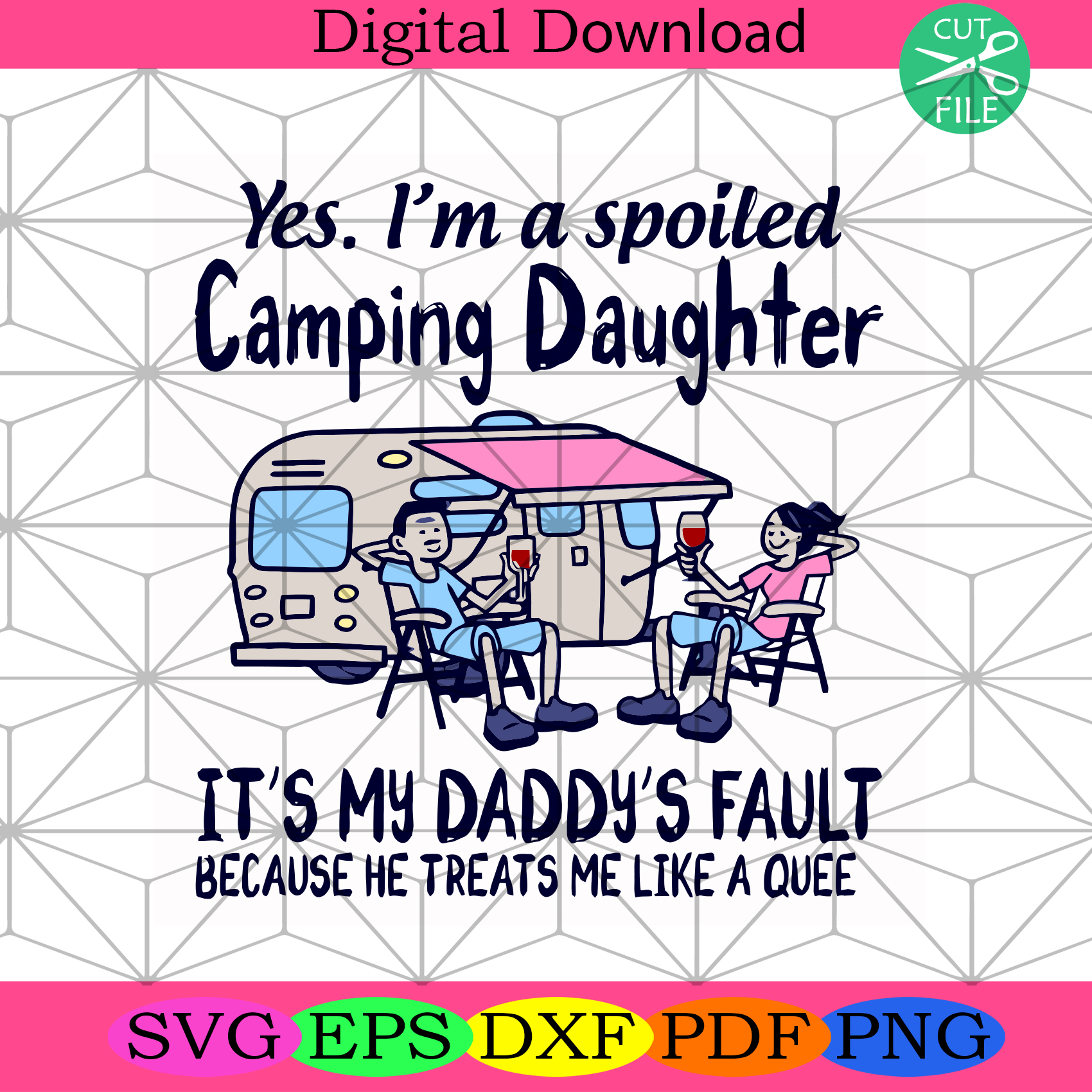 Yes Im A Spoiled Camping Daughter Svg Fathers Day Svg, My Daddy Svg