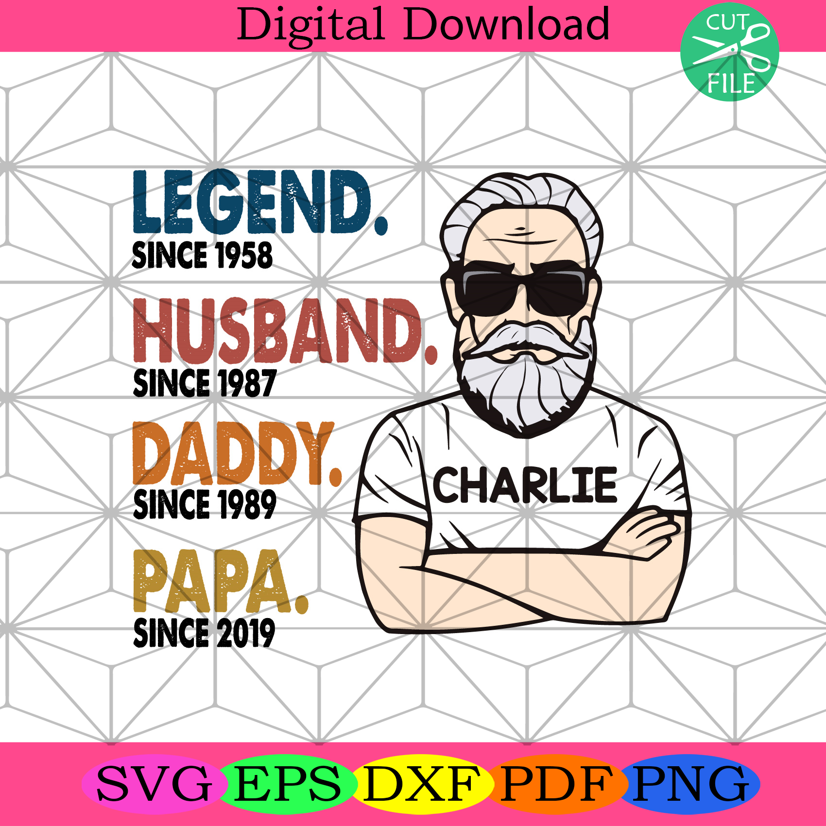 The Legend Grandpa Old Man Svg Fathers Day Svg, Legend Svg