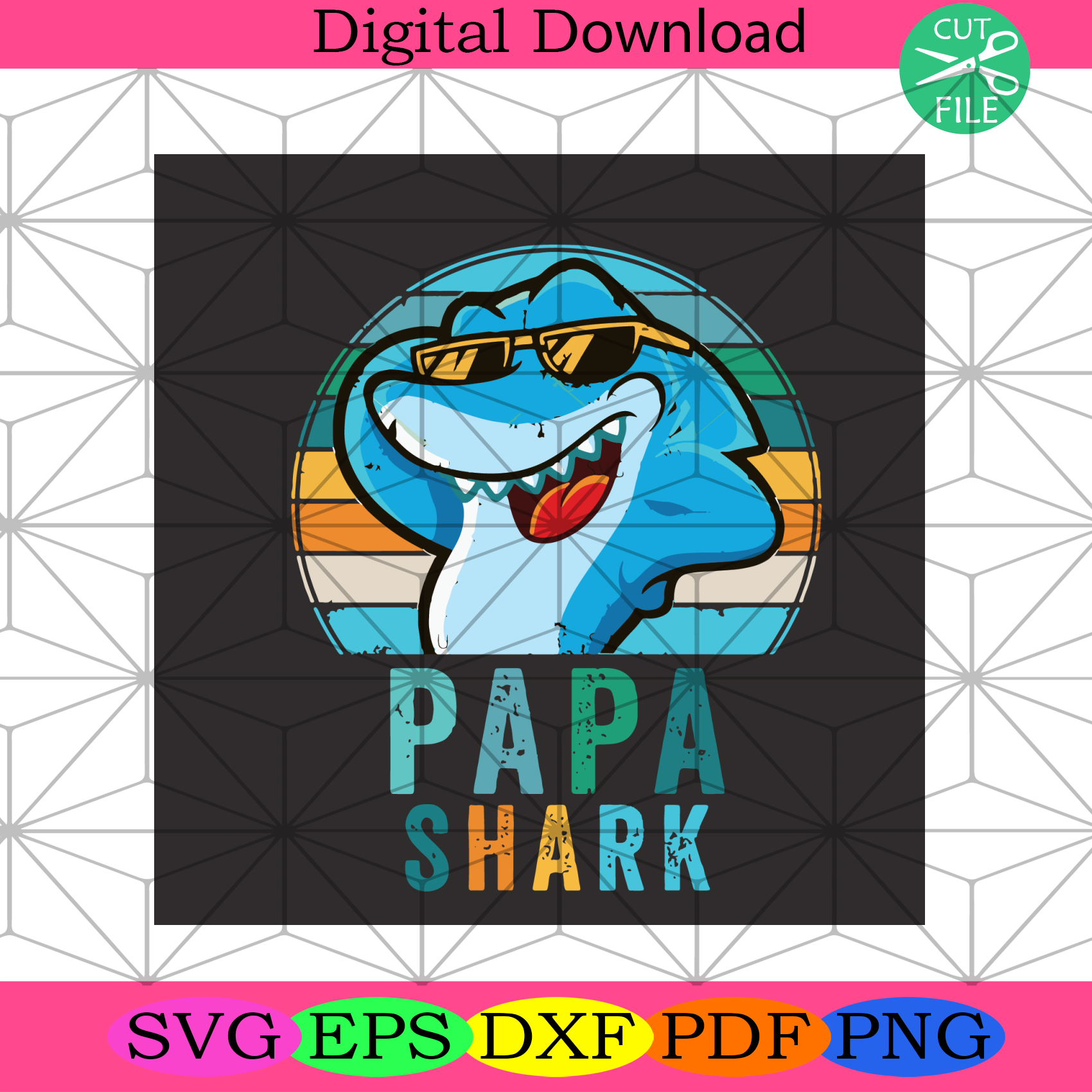 Papa Shark Svg Fathers Day Svg, Papa Svg, Shark Svg, Dad Svg