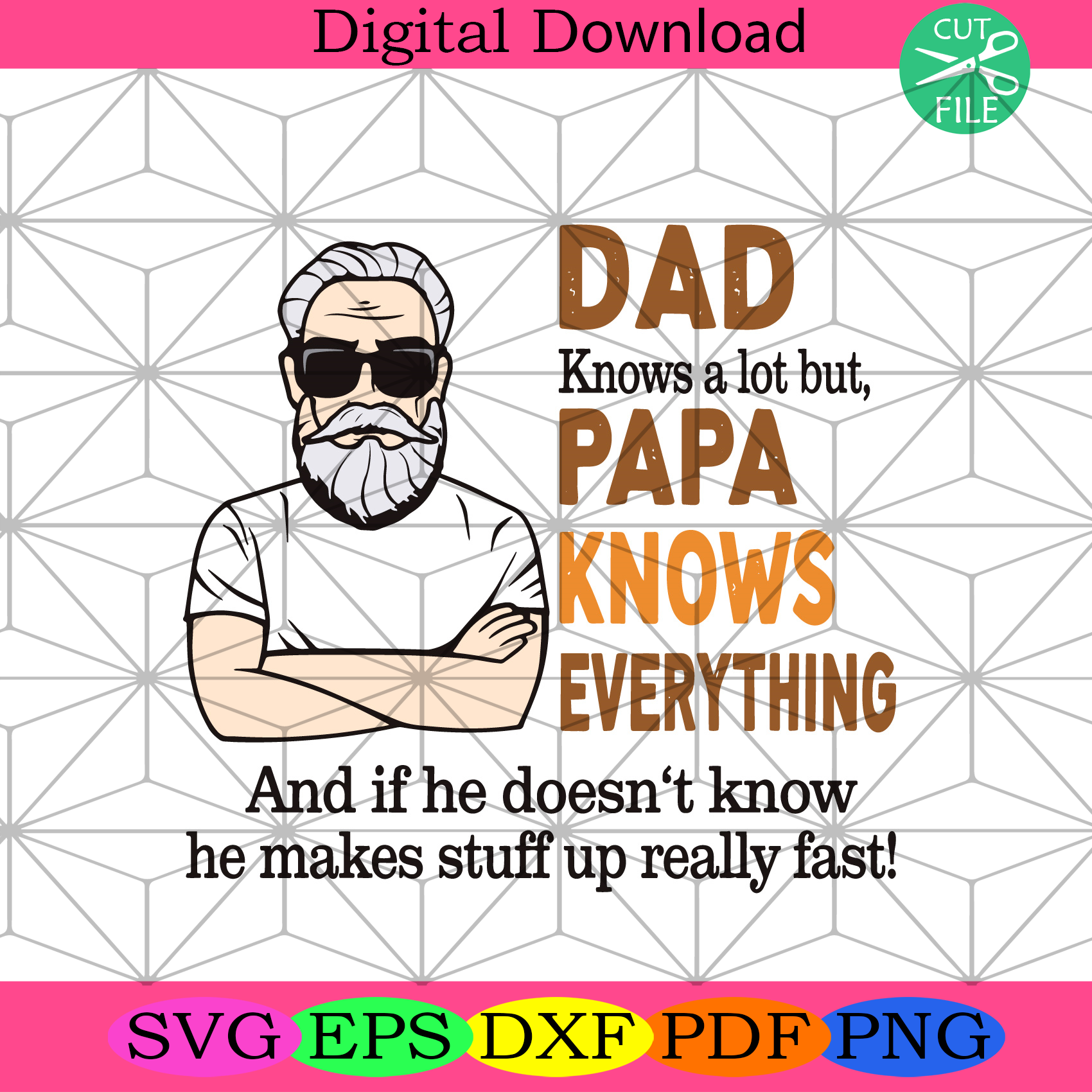 Dad Knows A Lot But Papa Knows Everything Svg Fathers Day Svg