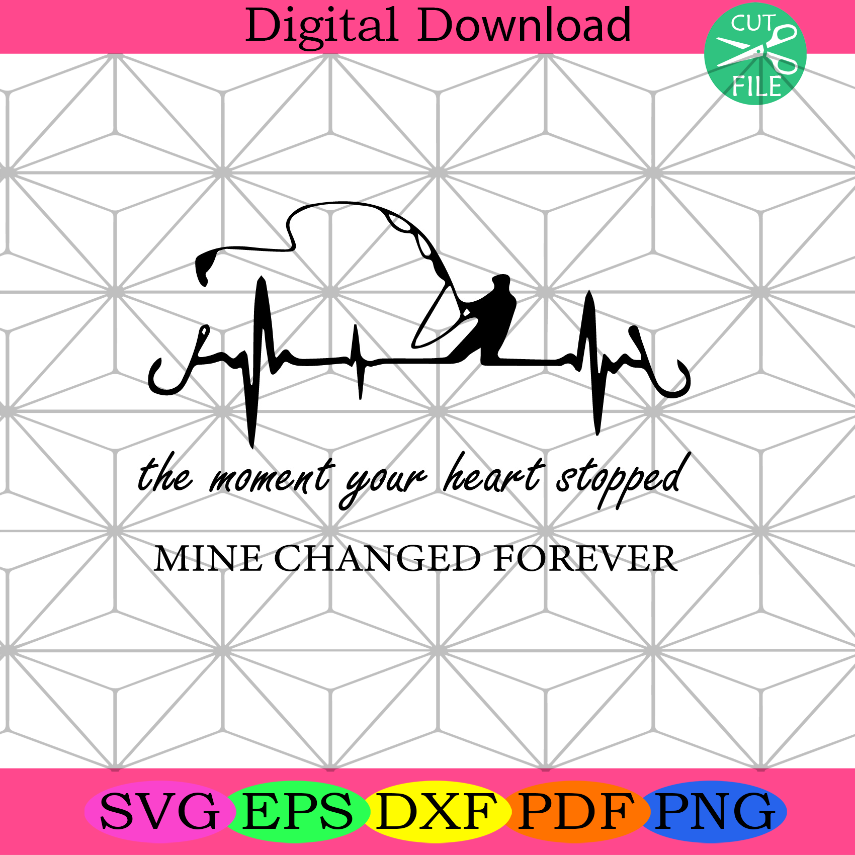 The Moment Your Heart Stopped Mine Changed Forever Svg Fathers Day Svg Heartbeat Svg Fishing Svg