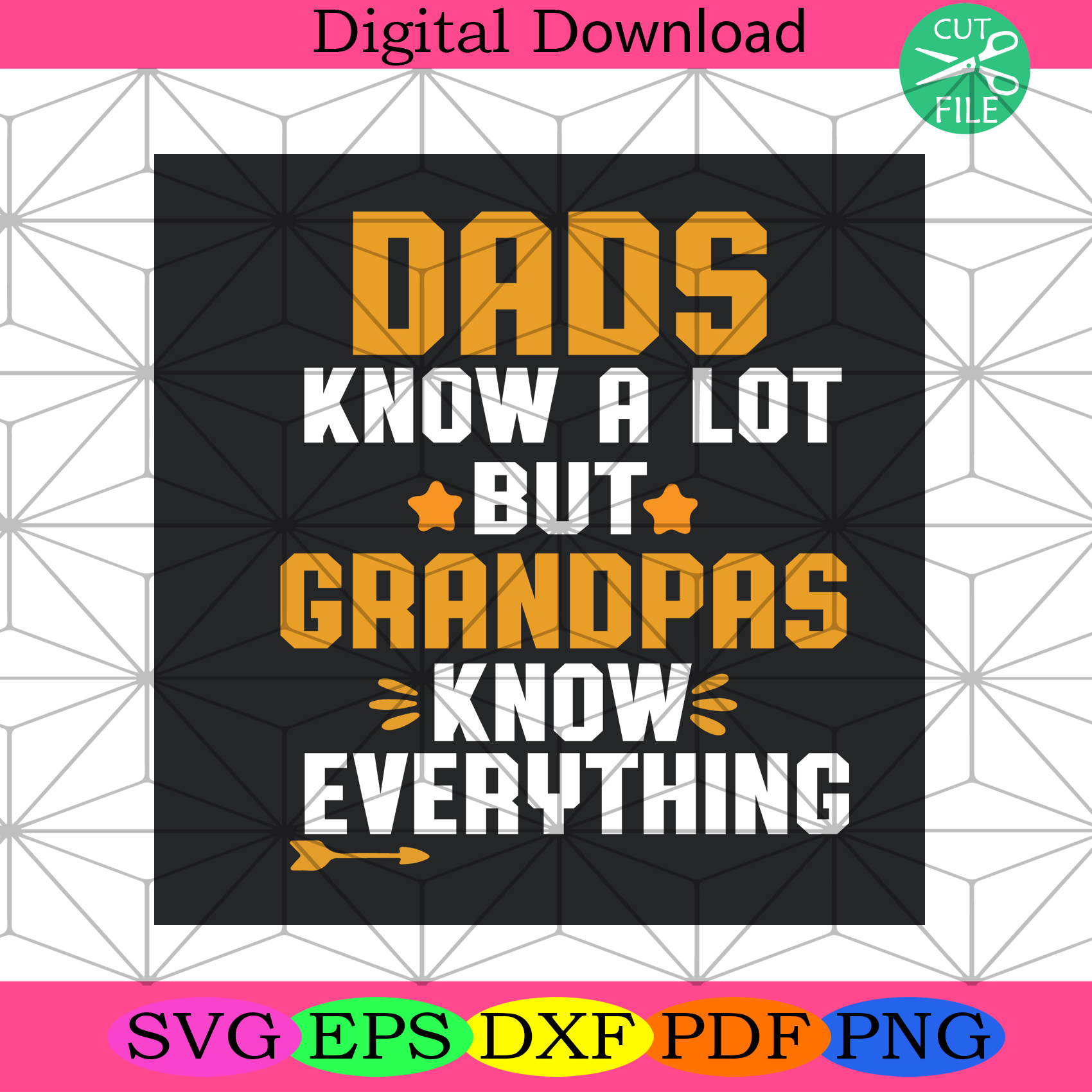 Dads Know A Lot But Grandpas Know Everthing Svg Fathers Day Svg
