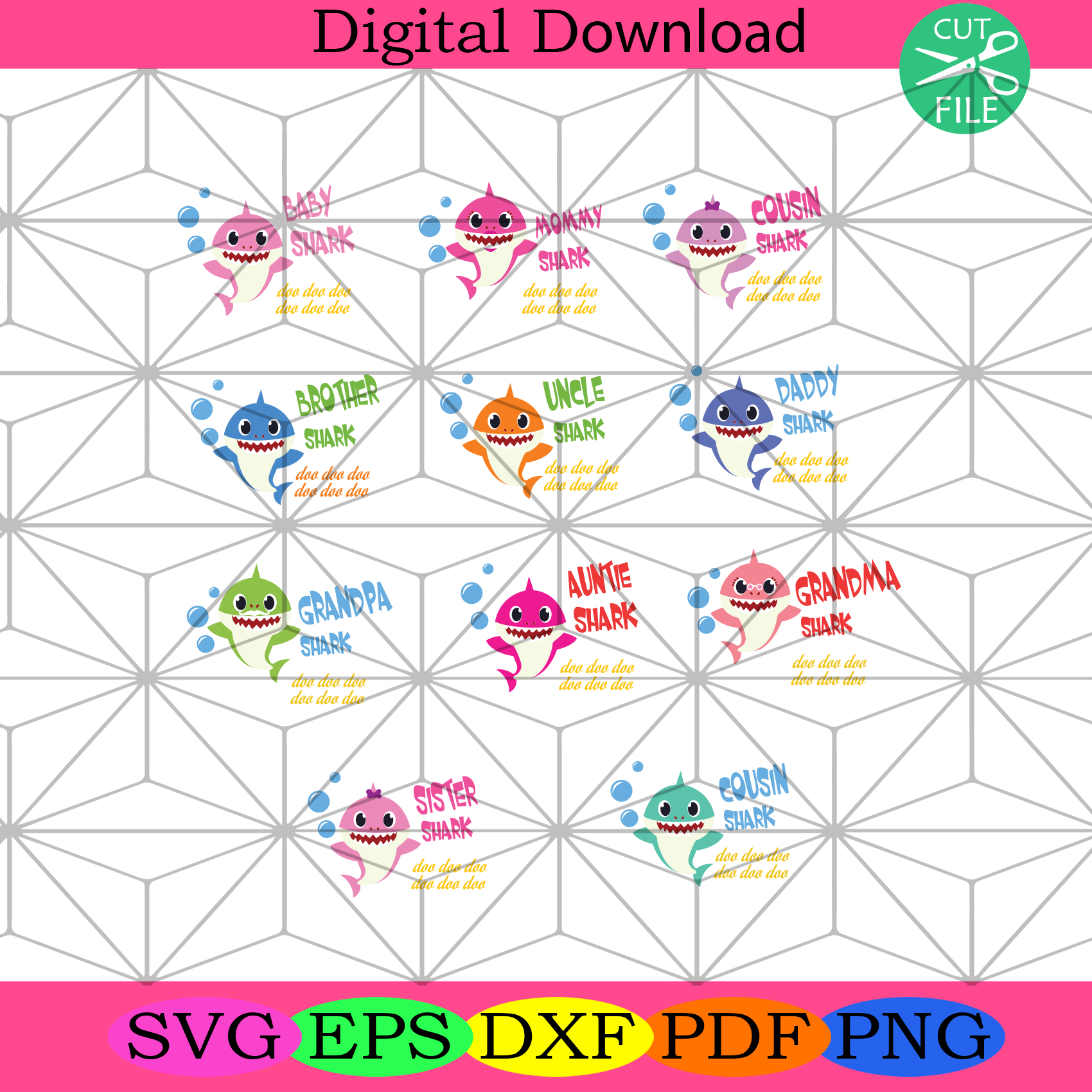 Free Free 165 Mommy Daddy Shark Svg SVG PNG EPS DXF File