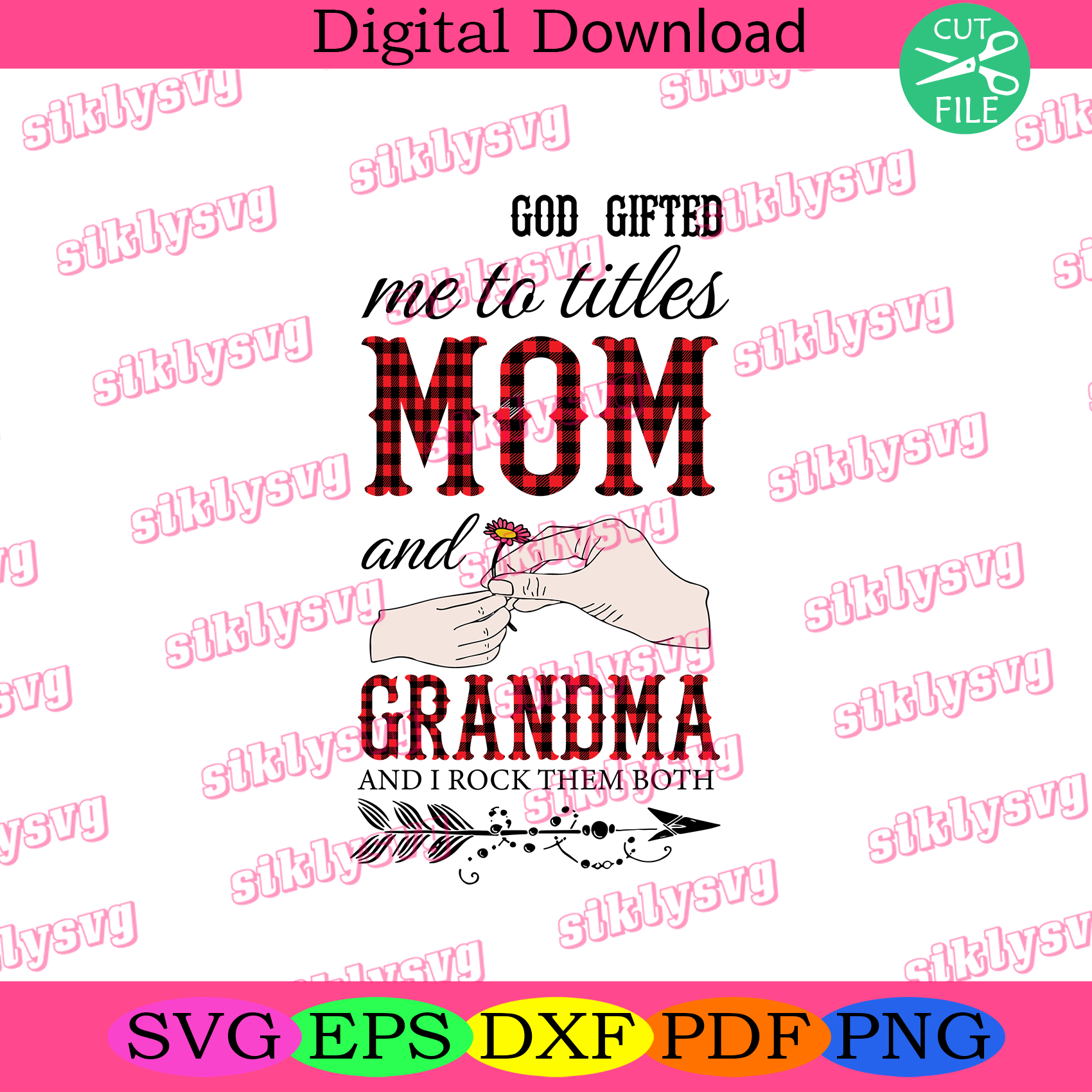 Download God Gifted Me Two Titles Mom And Grandma Svg Mom Svg Grandma Svg Mo Silkysvg