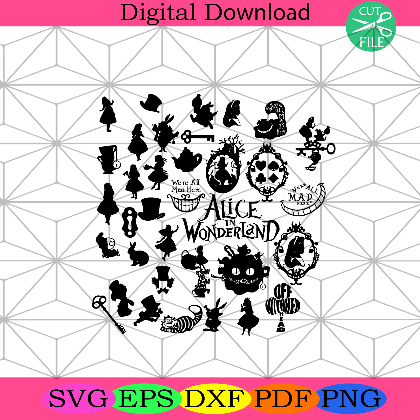 Alice Bundle Svg Trending Svg, Halloween Svg, Wonderland Svg