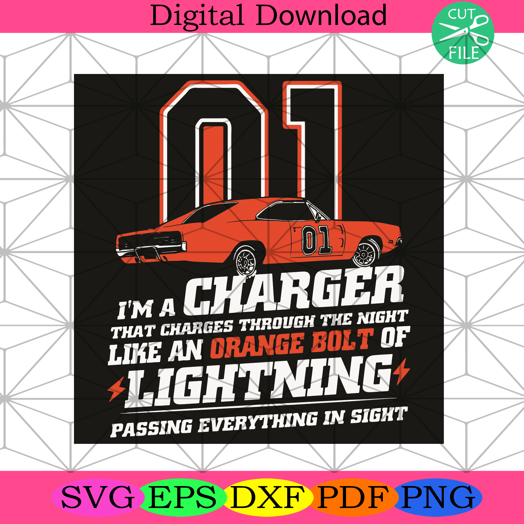 I Am A Charger That Charges Through The Night Like An Orange Bolt Of L