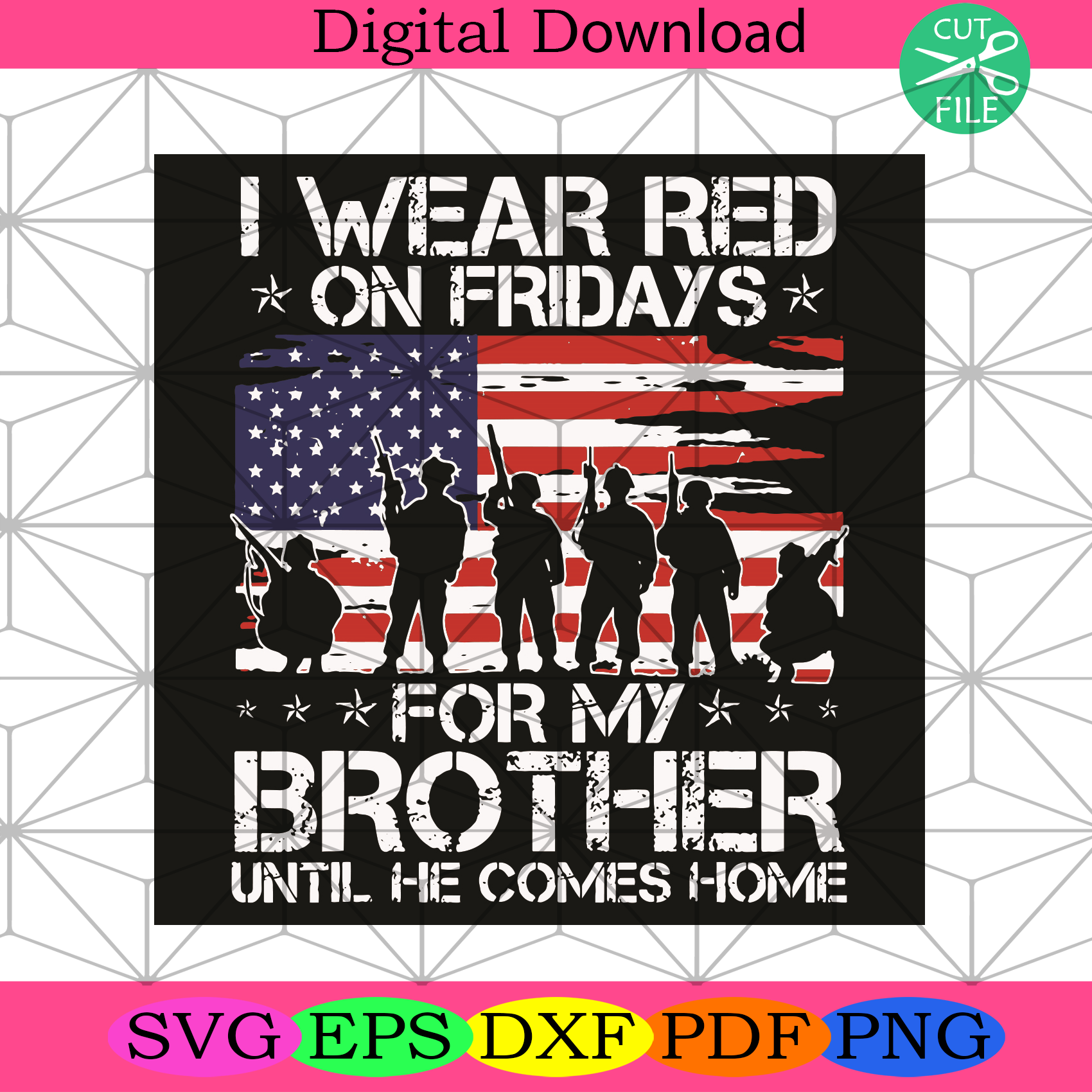 I Wear Red On Friday For My Brother Until He Comes Home Svg Trending