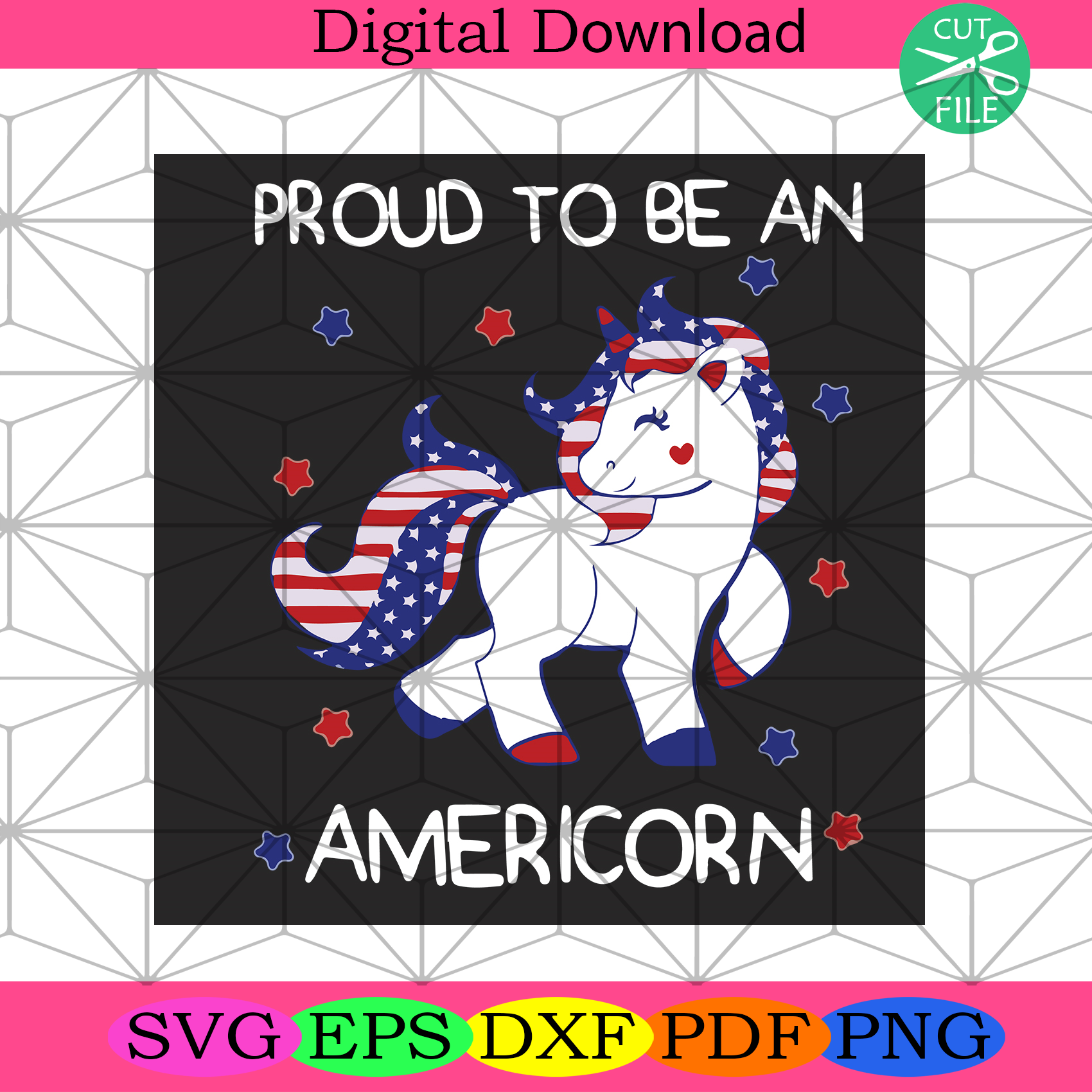 Proud To Be An Americorn Svg Independence Day Svg, Unicorn Svg