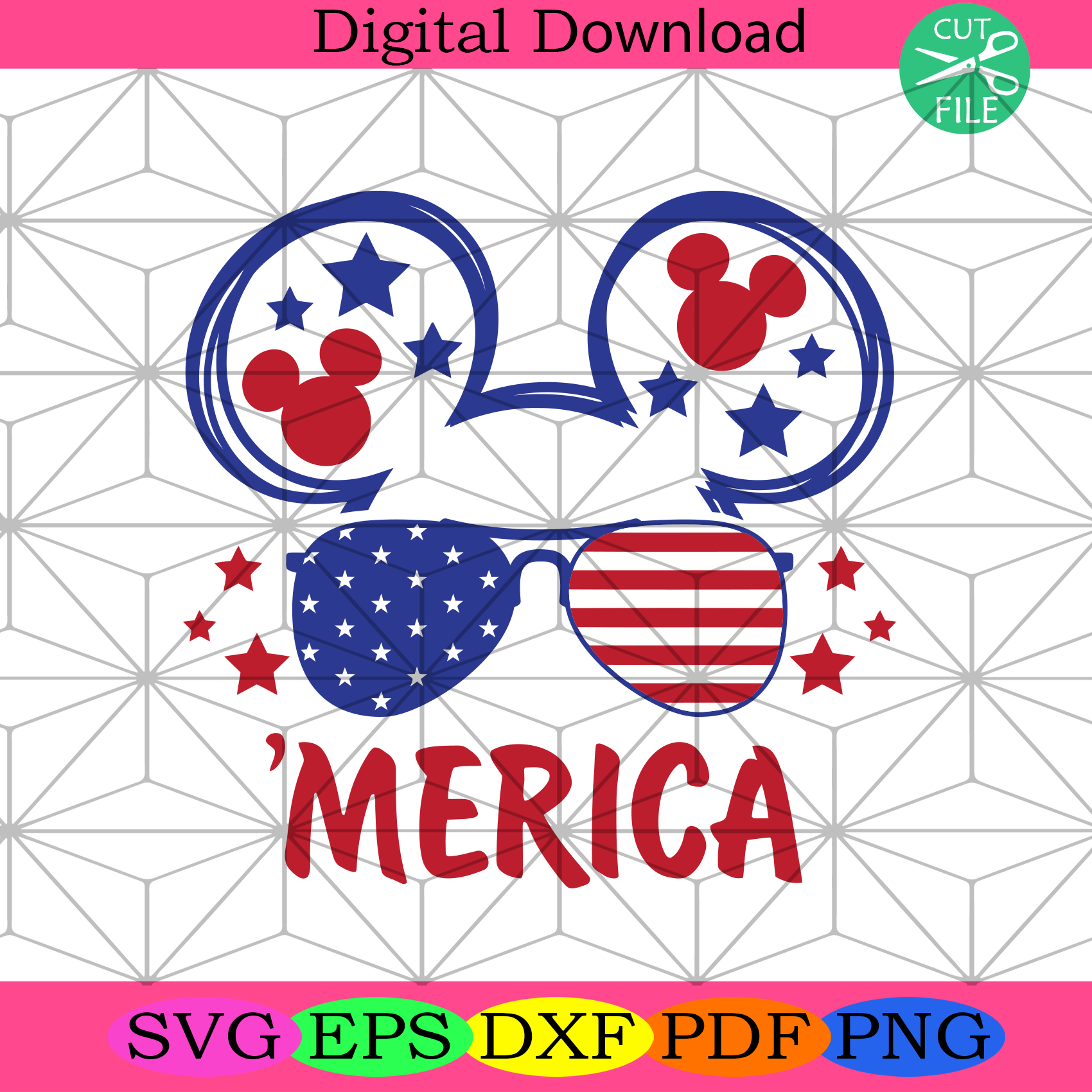 Merica Mickey American Glasses