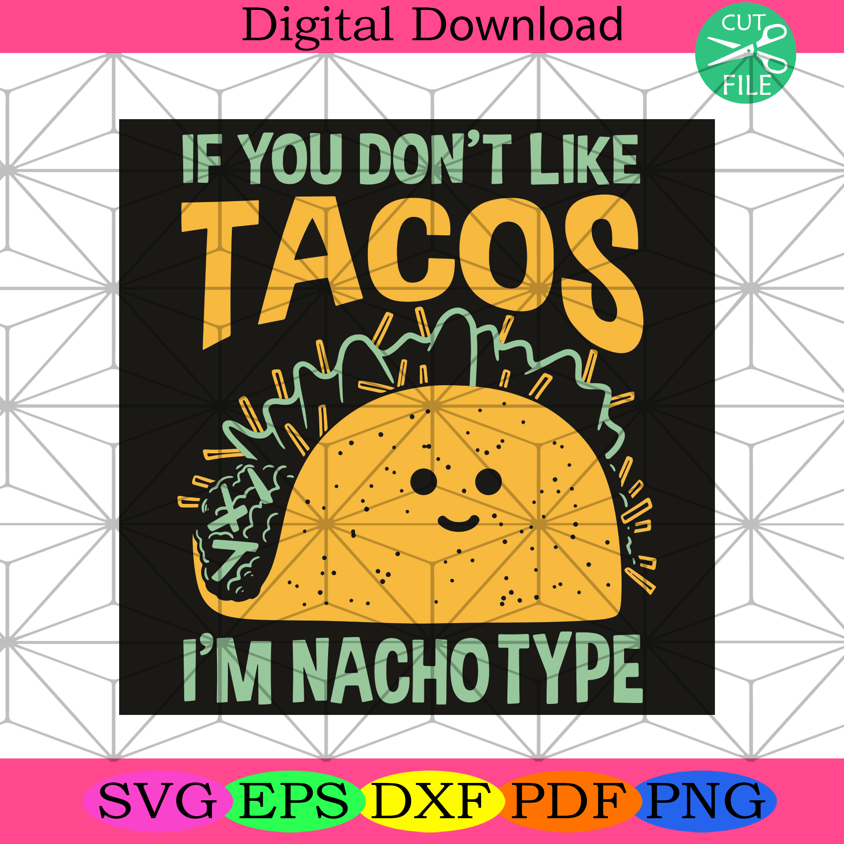 If You Do Not Like Tacos I Am Nacho Type Svg Trending Svg, Tacos Svg