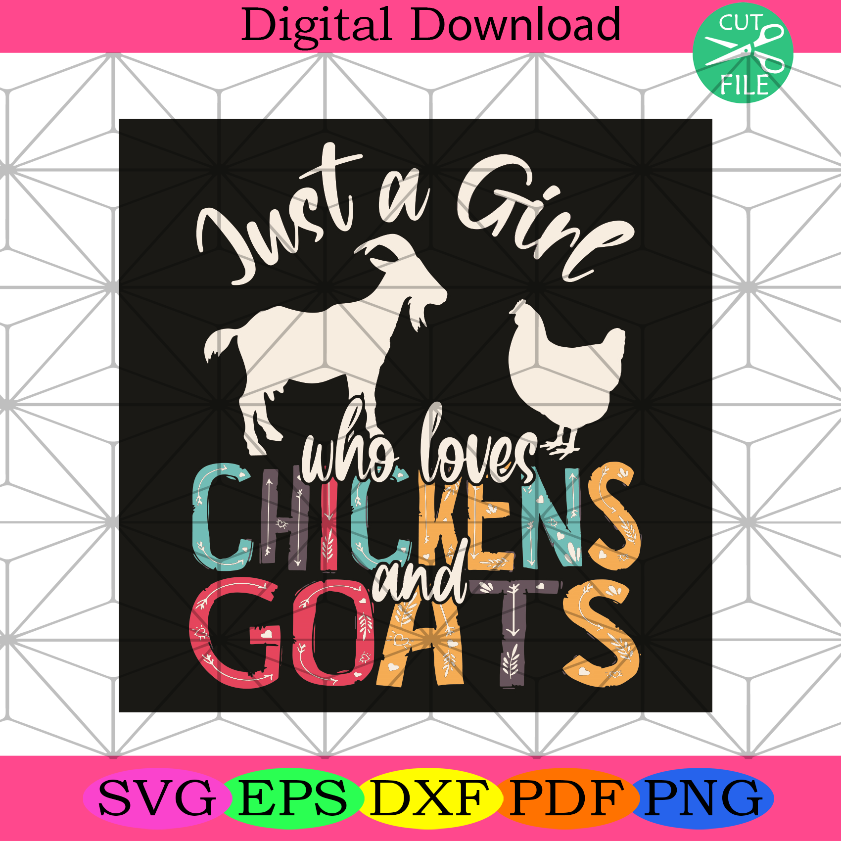 Just A Girl Who Love Chickens And Goats Svg Trending Svg