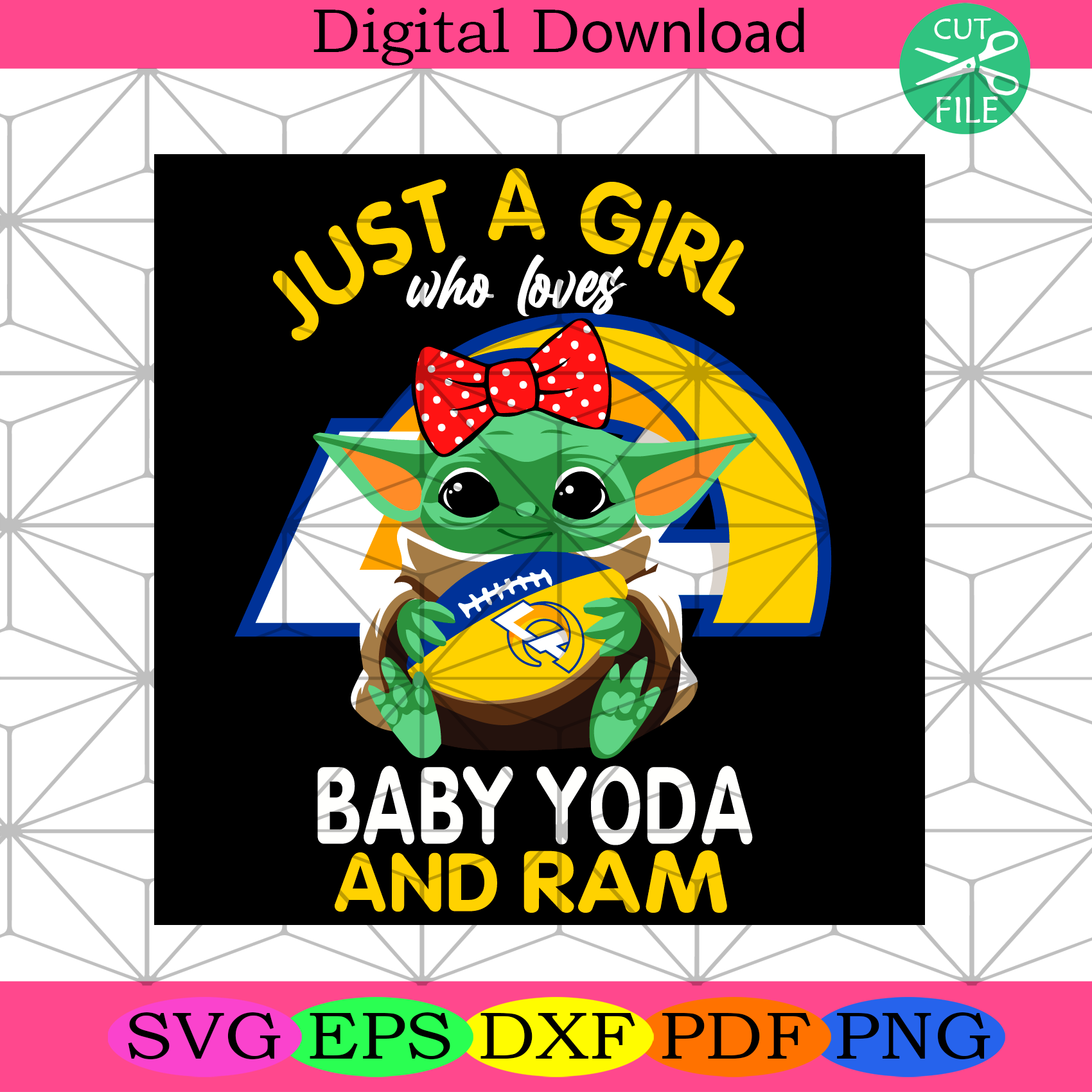 Download Just A Girl Who Loves Baby Yoda And Los Angeles Rams Svg Sport Svg G Silkysvg