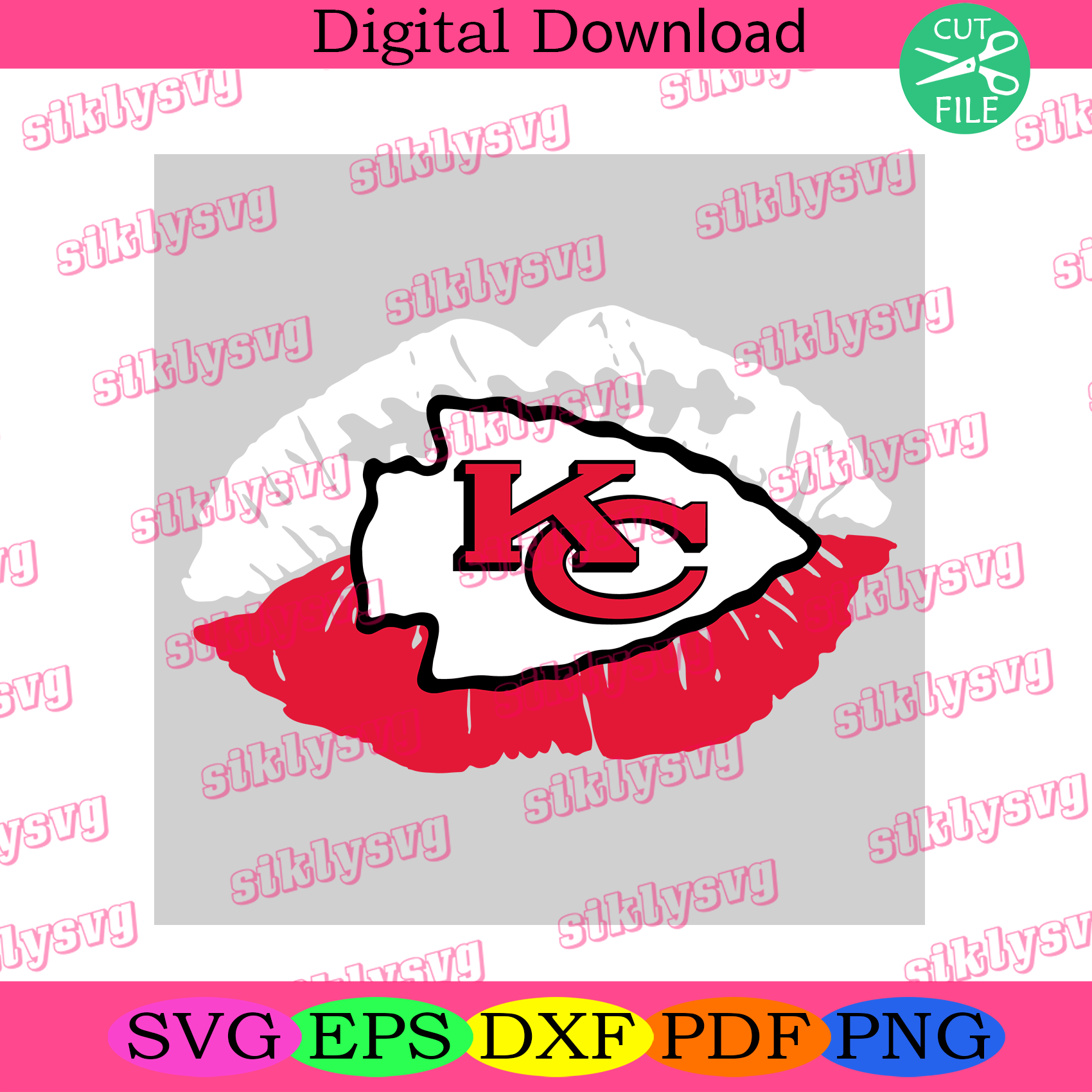 Kansas City Chiefs Nfl Lips Svg Sport Svg Football Svg Silkysvg 