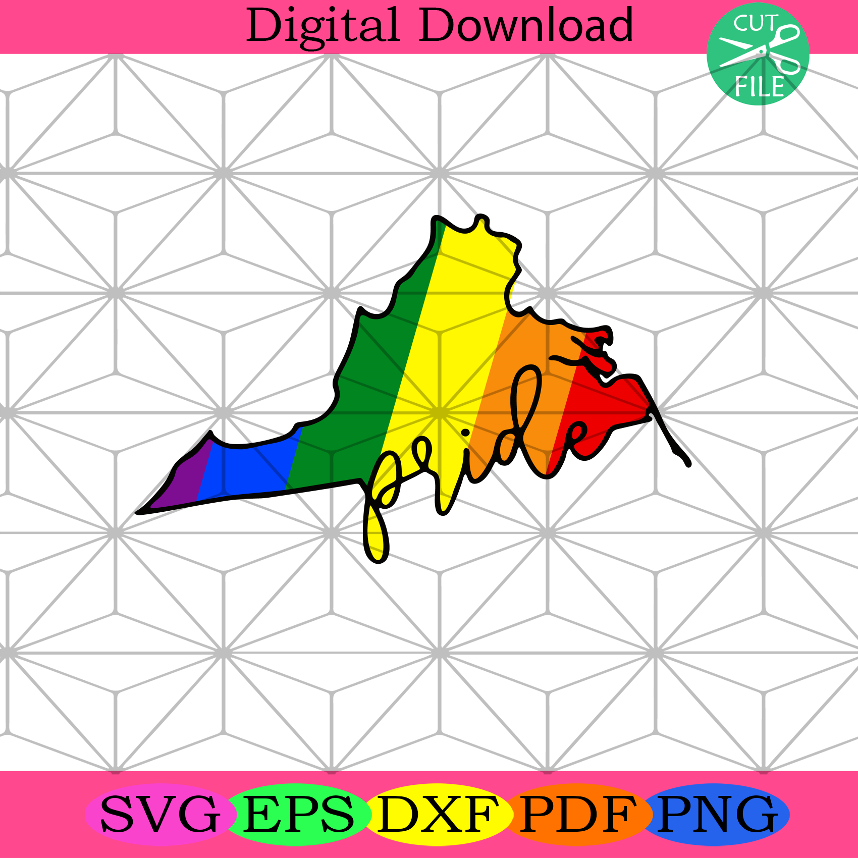 Virginia LGBT Pride Svg Lgbt Svg, Virginia Svg, Virginia Map Svg