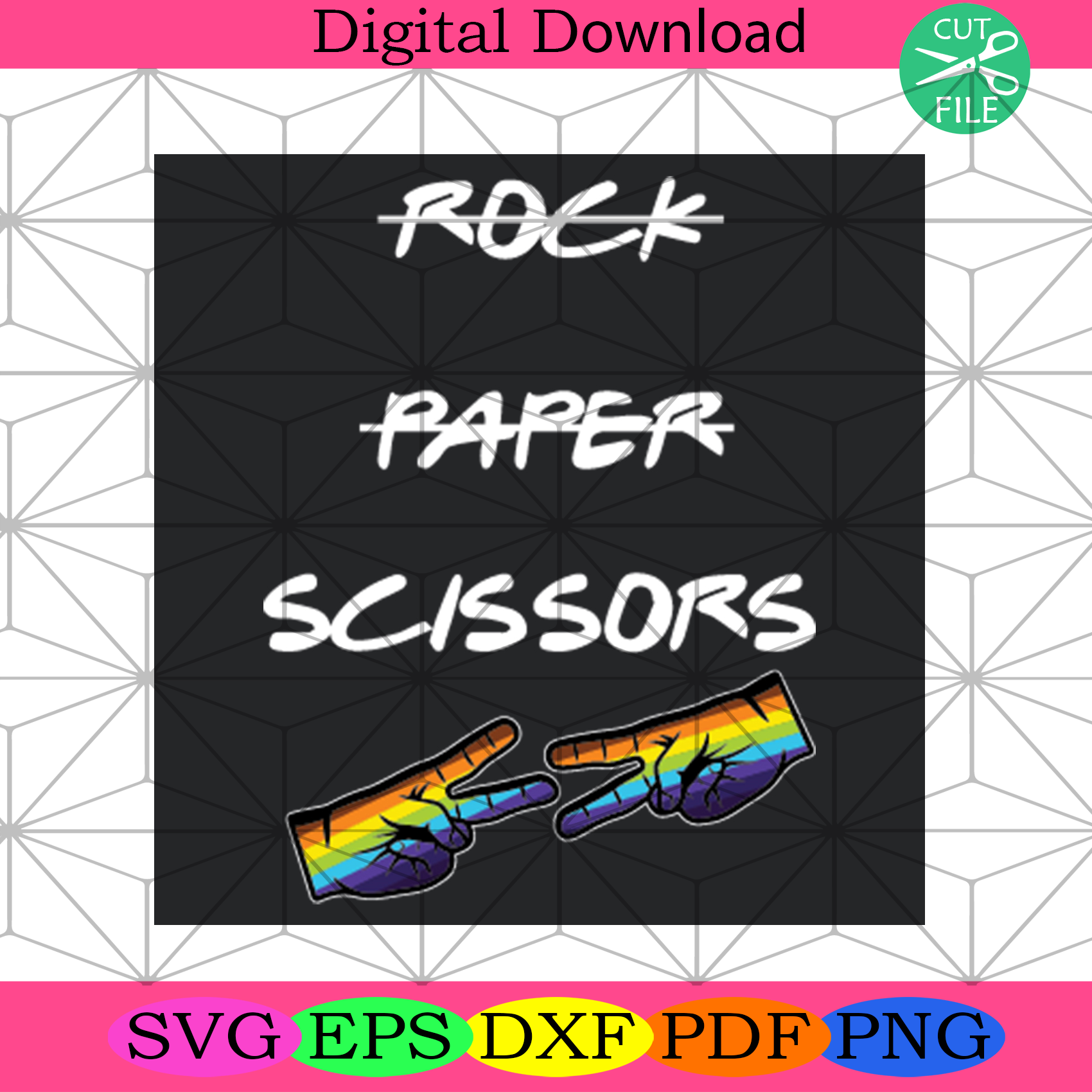 Rock Paper Scissors Lgbt Svg LGBT Svg, Lesbian Svg, Gay Svg