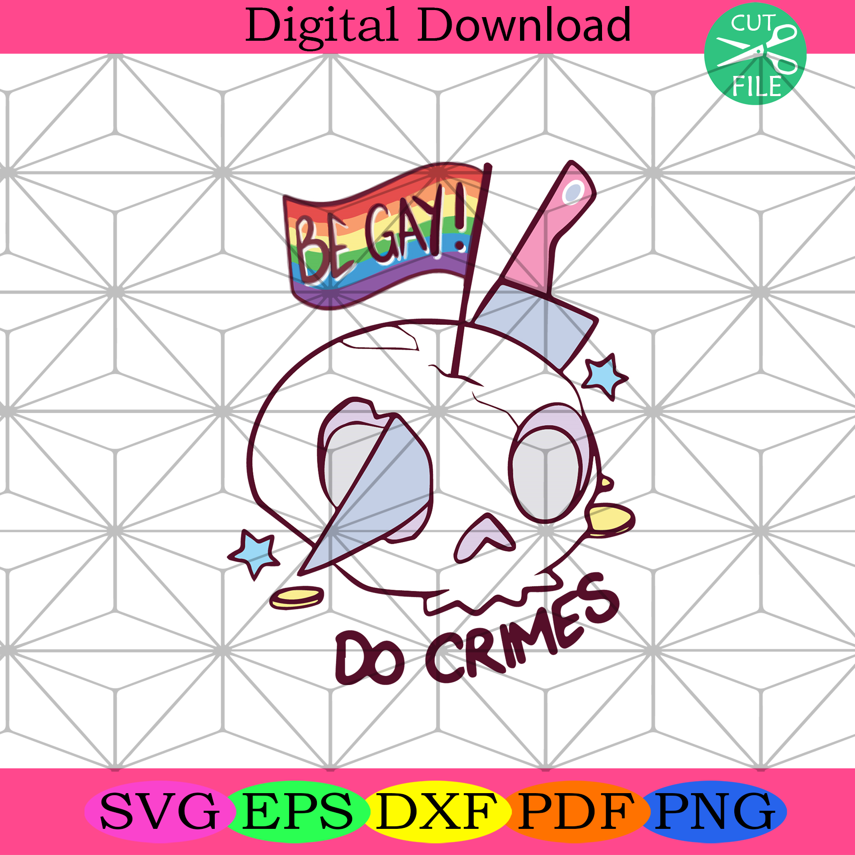 Be Gay Do Crimes Skull Svg LGBT Svg, Lesbian Svg, Gay Svg