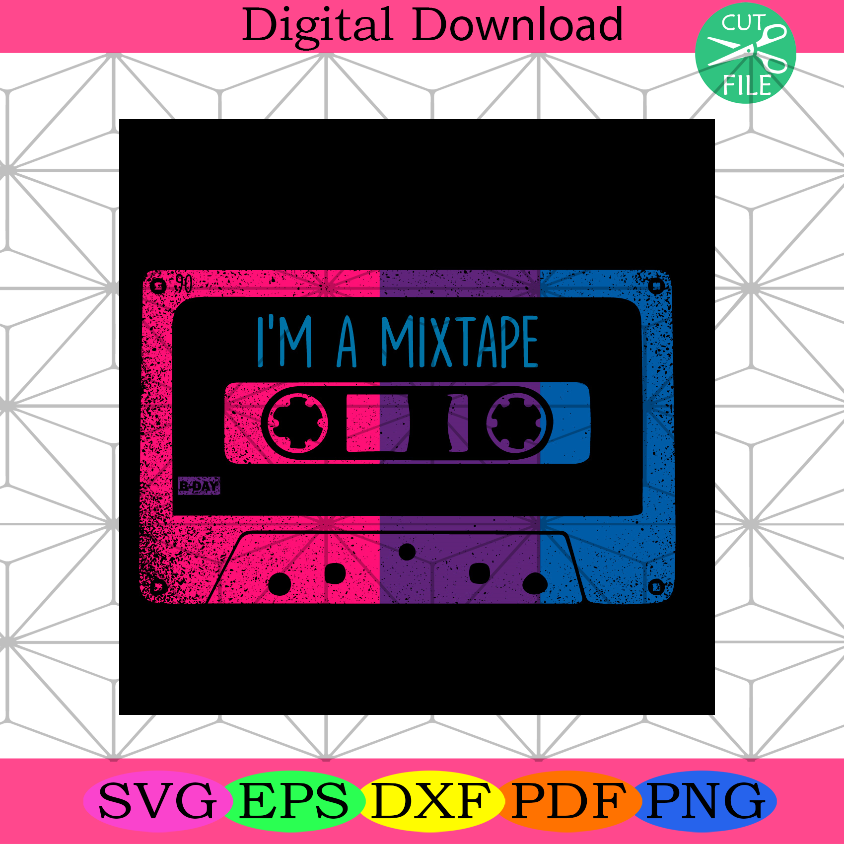 Im A Mixtape Svg Lgbt Svg, Mixtape Svg, Cassette Tape Svg