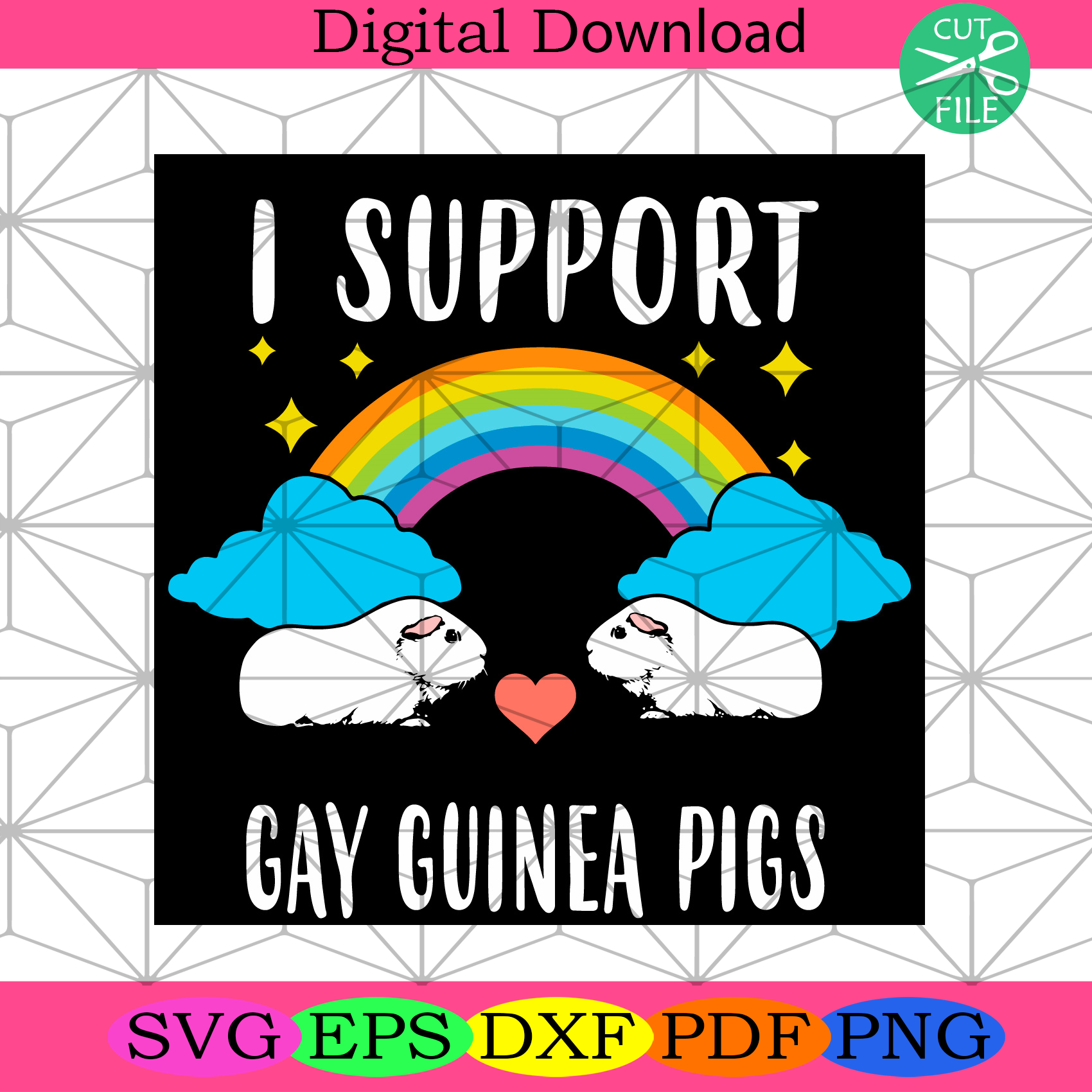 I Support Gay Guinea Pigs Svg Lgbt Svg, Rainbow Svgm Mouse Svg