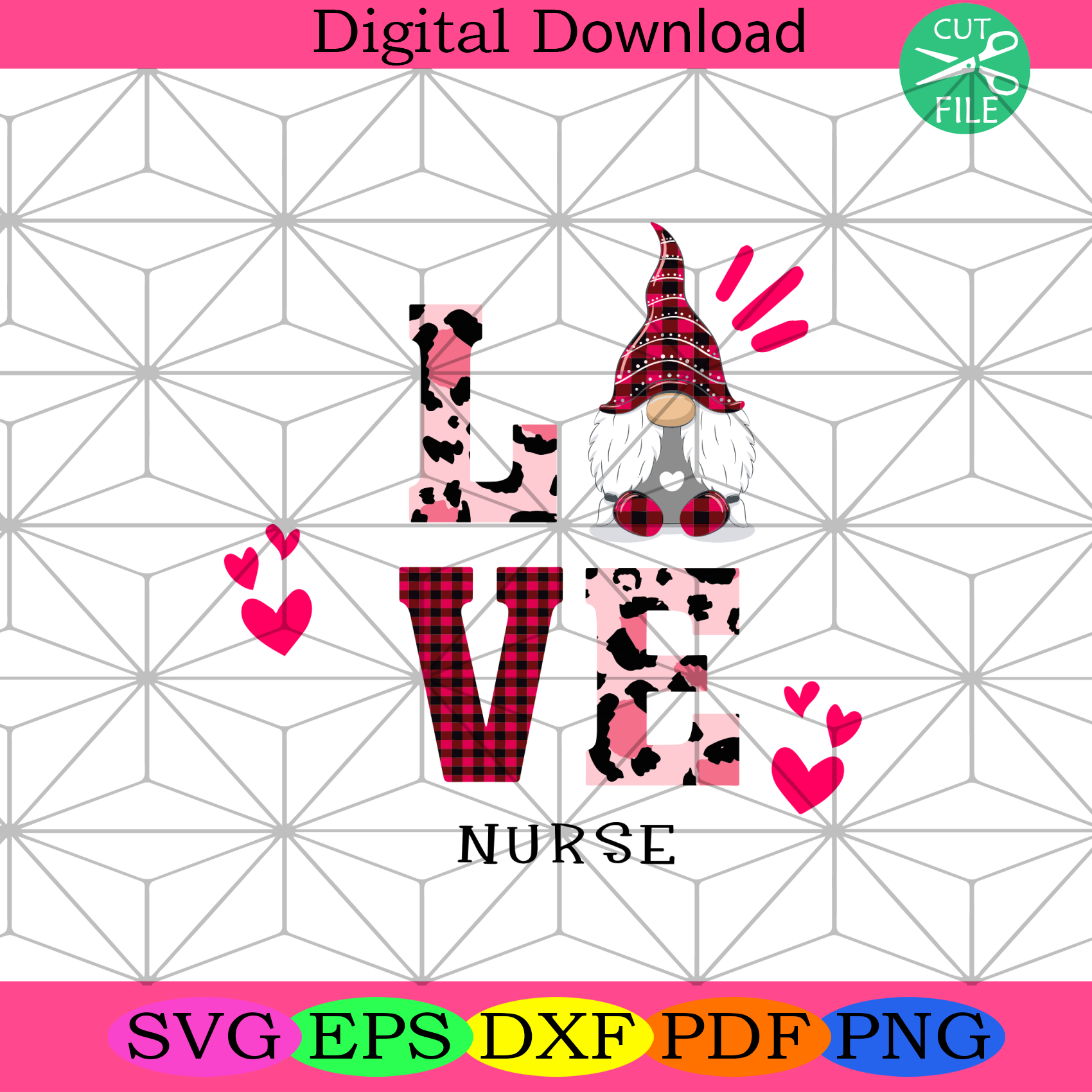 Love Nurse Svg Valentine Svg Valentines Day Svg Love Svg Nurse Svg Silkysvg