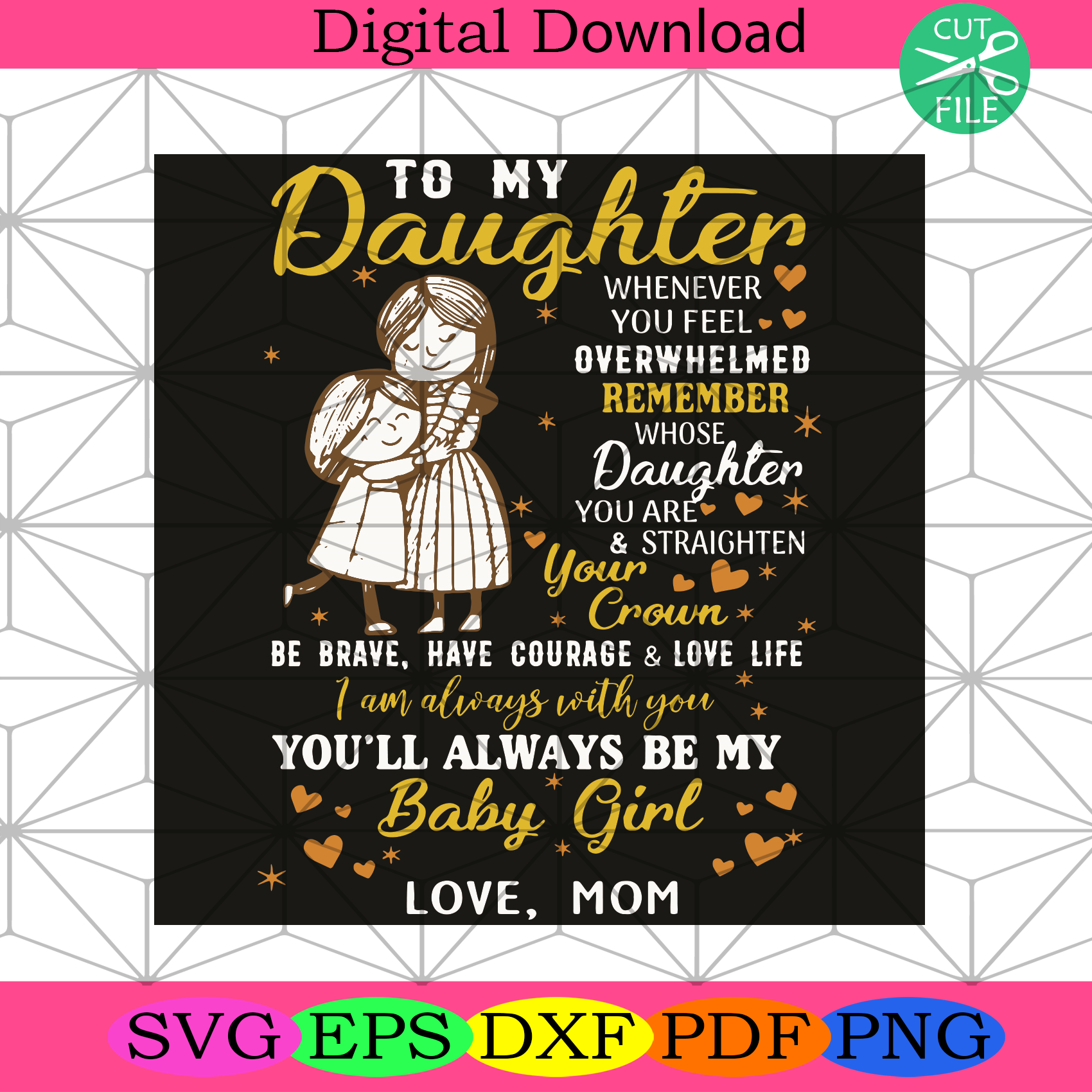 To My Daughter Whenever You Feel Overwhelmed Svg Mothers Day Svg