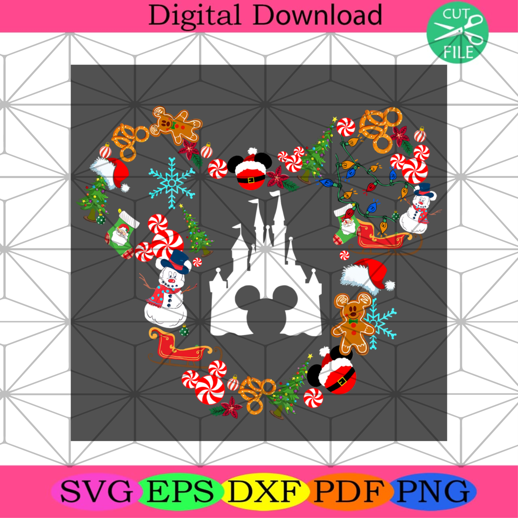 Have A Merry Christmas Christmas Svg Mickey Mouse Svg Castle Svg Silkysvg 7094