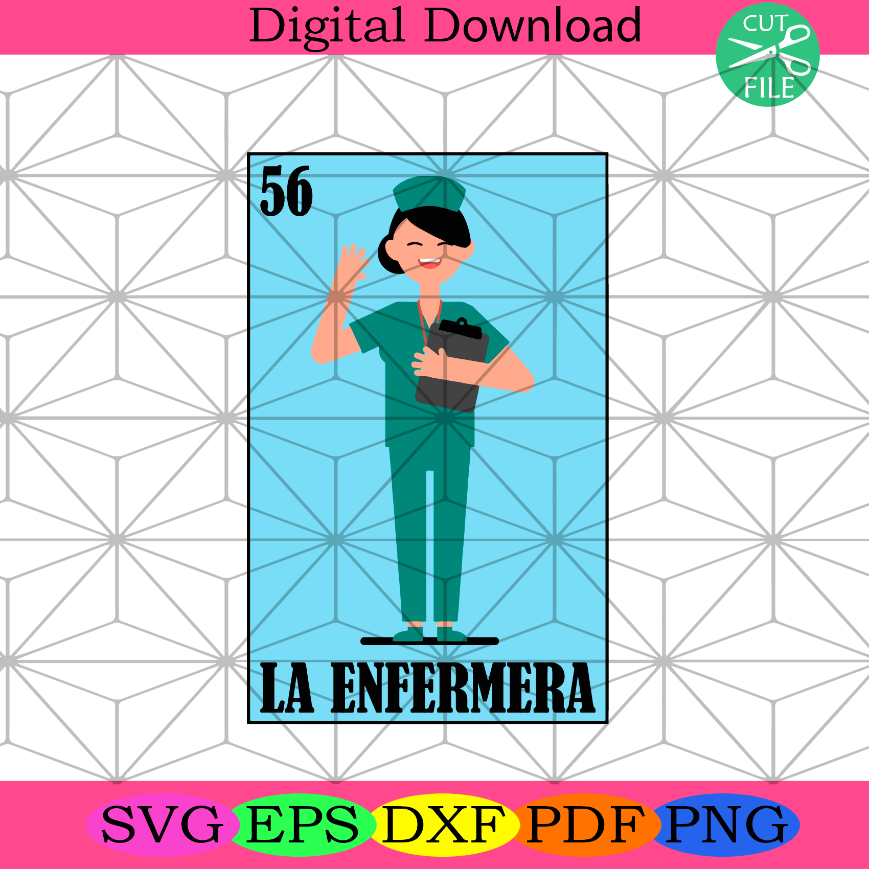 Mexican Lottery Journal: La Enfermera Svg Nurse Svg, Enfermera Svg