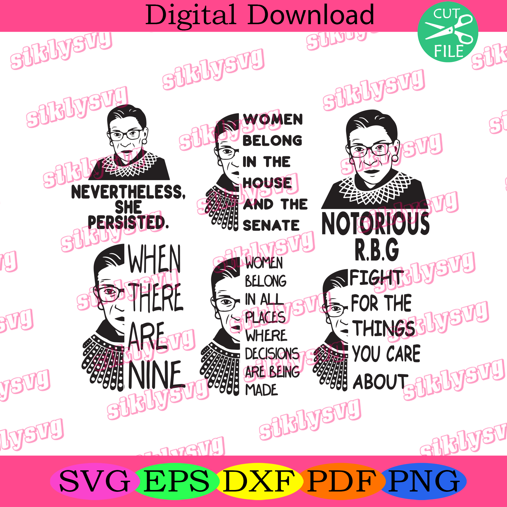 Download Notorious Rbg Bundle Trending Svg Bundle Svg Ruth Bader Ginsburg Sv Silkysvg